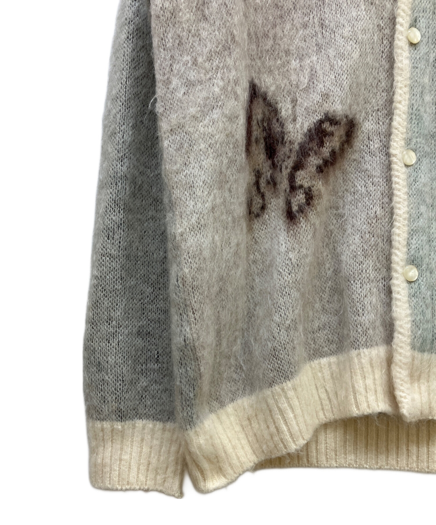 【希少サイズ】Needles XL カーディガン パピヨン　グレー 中古・古着通販】Needles (ニードルズ) PAPILLON CARDIGAN グレー