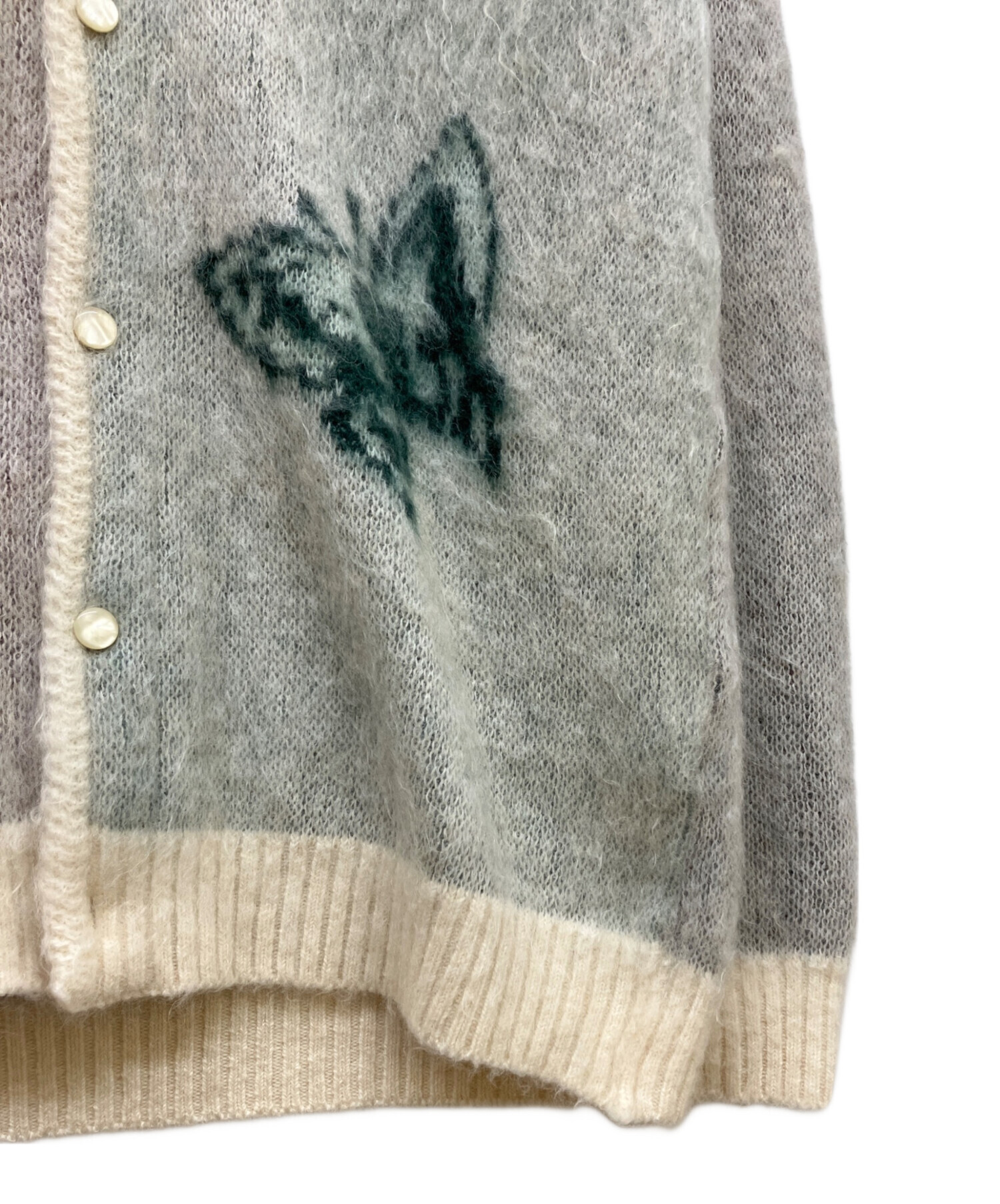 H998 Needles モヘアカーデ Papillon 中古・古着通販】Needles (ニードルズ) PAPILLON CARDIGAN グレー