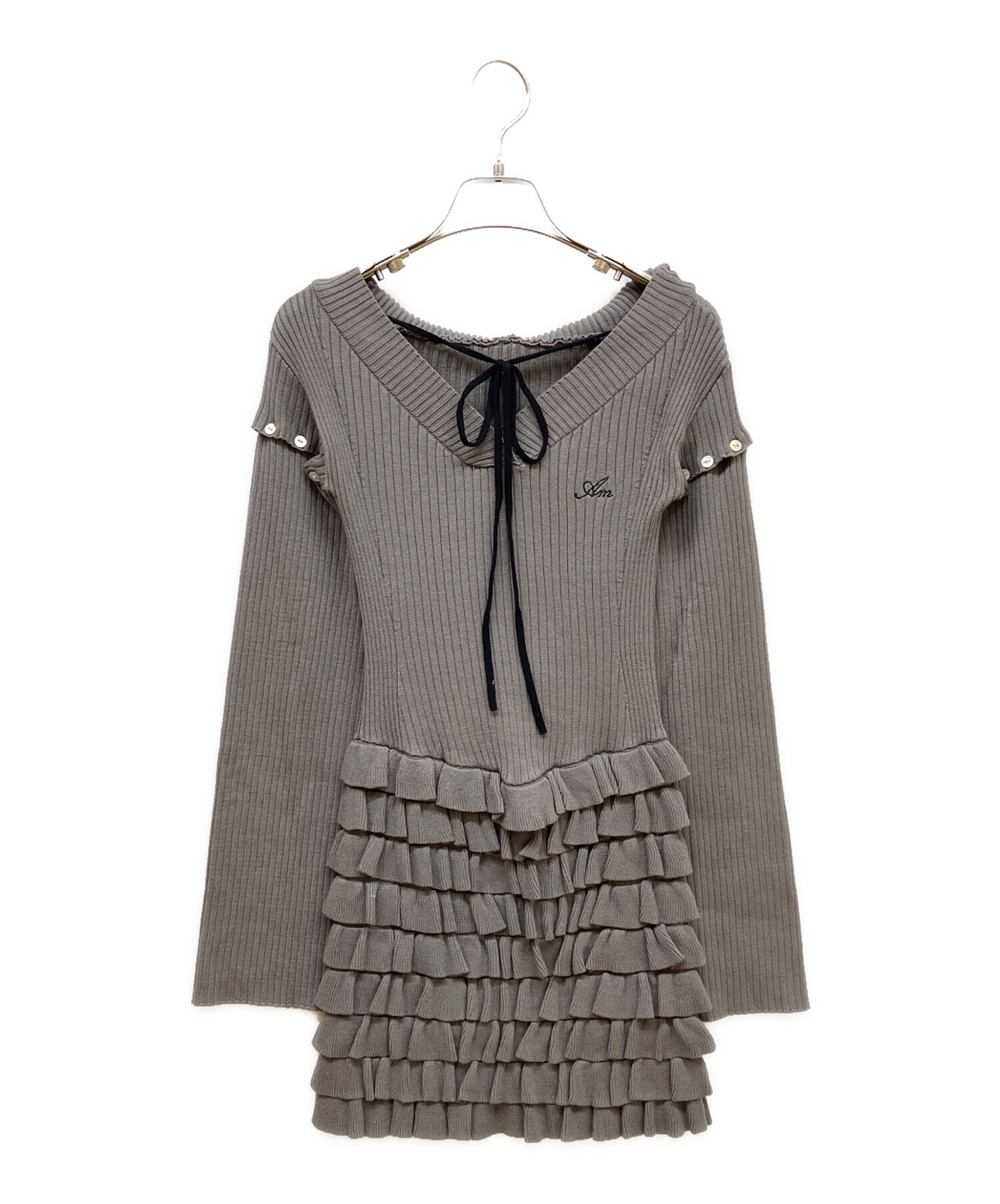 中古・古着通販】amerge. (アメルジュ) foodie frill ribbon onepiece