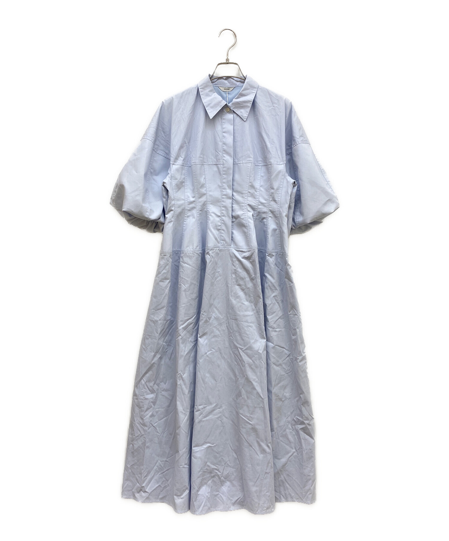 中古・古着通販】CLANE (クラネ) WAIST DESIGN VOLUME ONEPIECE ブルー