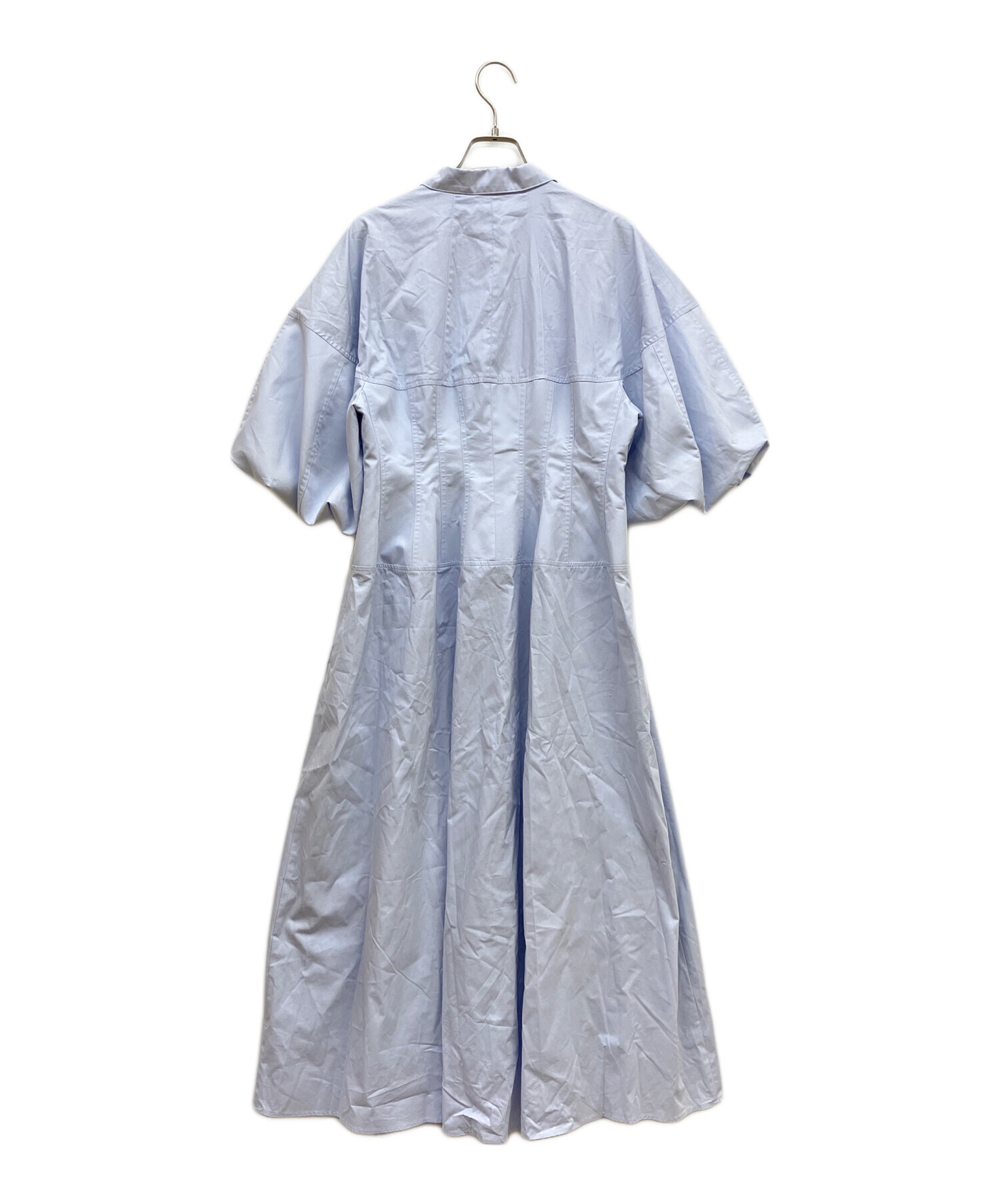 中古・古着通販】CLANE (クラネ) WAIST DESIGN VOLUME ONEPIECE ブルー