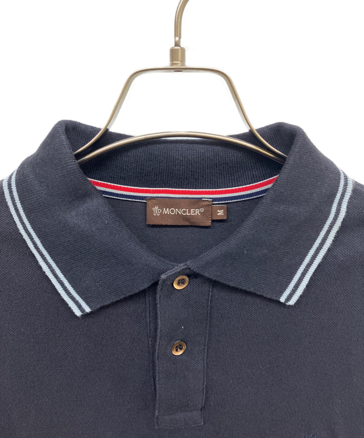 中古・古着通販】MONCLER (モンクレール) ポロシャツ ブラック サイズ