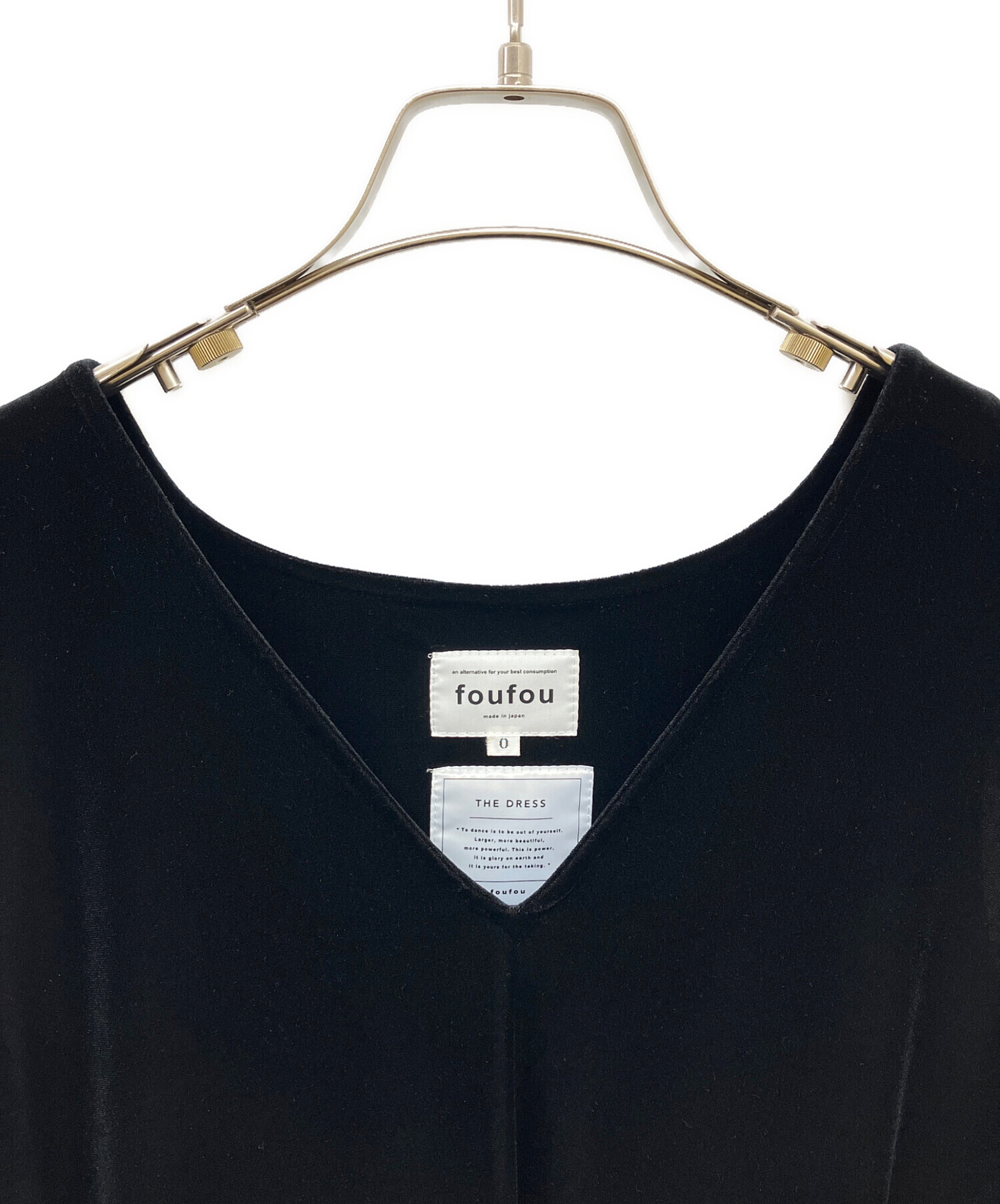 中古・古着通販】foufou (フーフー) ノースリーブベロアワンピース