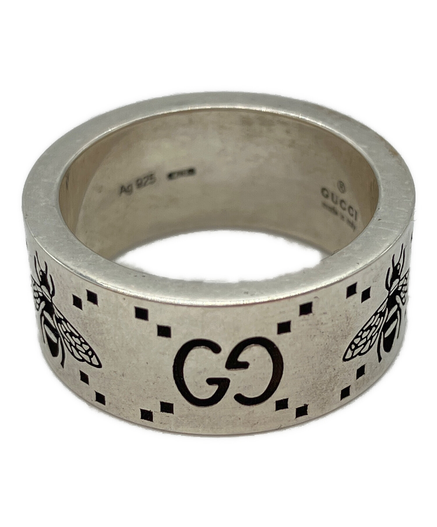 55 GUCCI リング シンバンド 16号 中古・古着通販】GUCCI (グッチ) GG＆ビーモチーフリング サイズ:16号