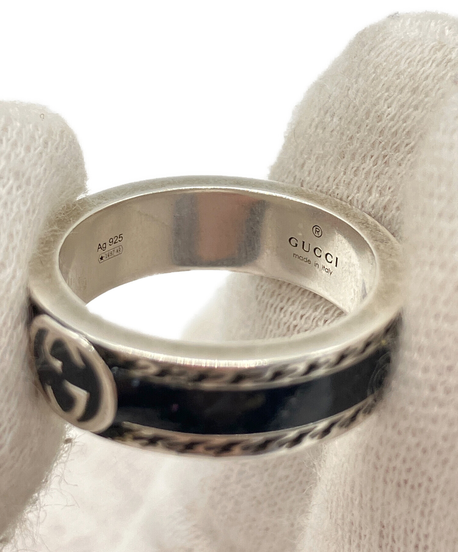 GUCCI エナメルリングセット 多色 中古・古着通販】GUCCI (グッチ) エナメル インターロッキングG リング