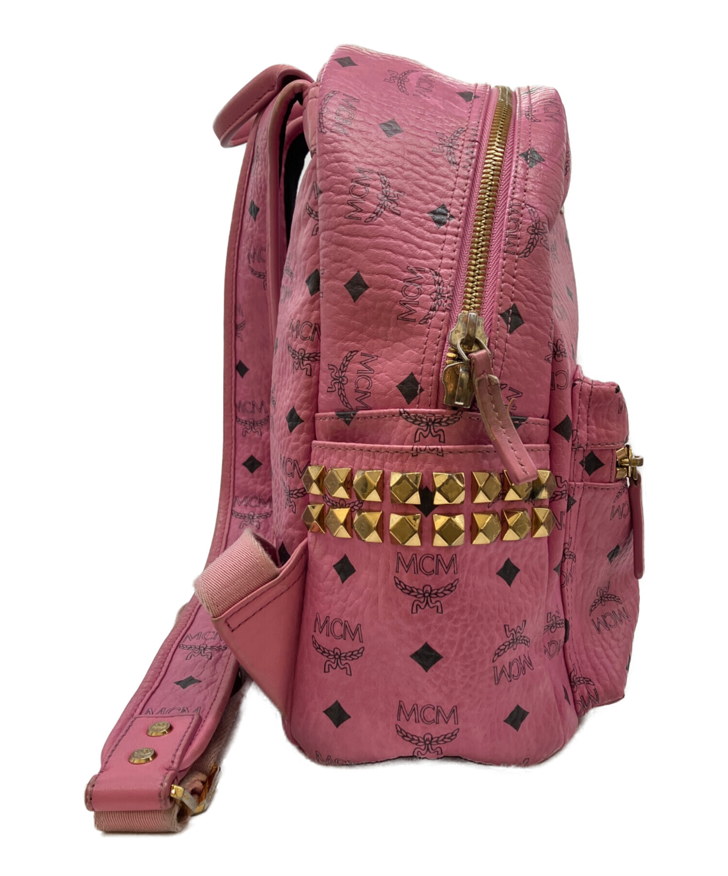 中古・古着通販】MCM (エムシーエム) モノグラム スタッズバックパック 
