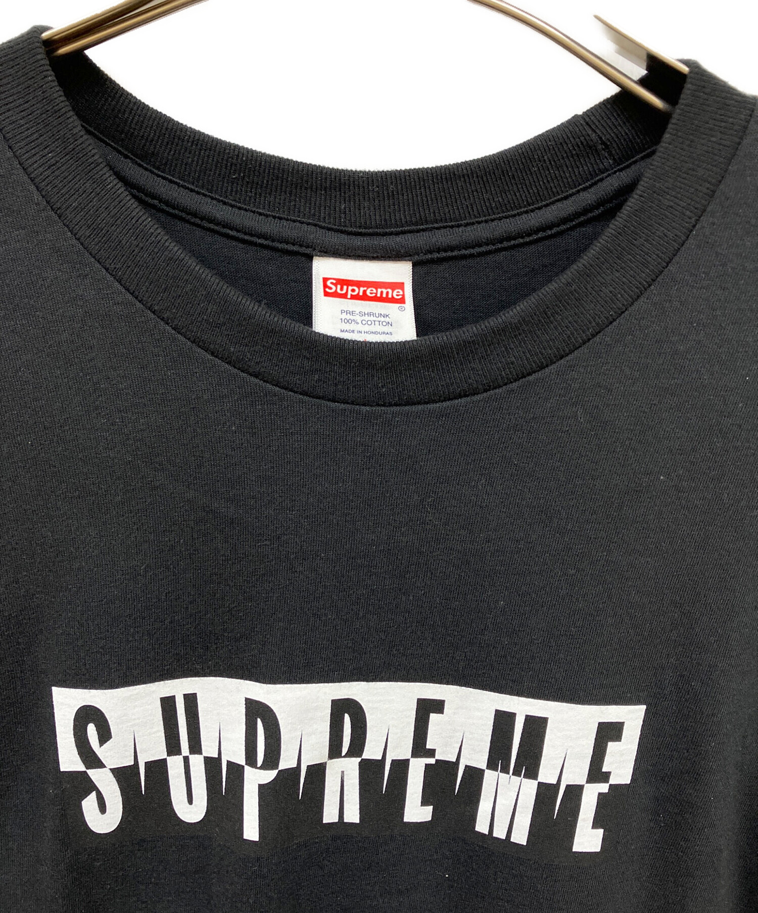 supreme split teeブラック サイズL ‪☆試着のみ超美品‪☆ 中古・古着通販】Supreme (シュプリーム) split Tee ブラック サイズ:L