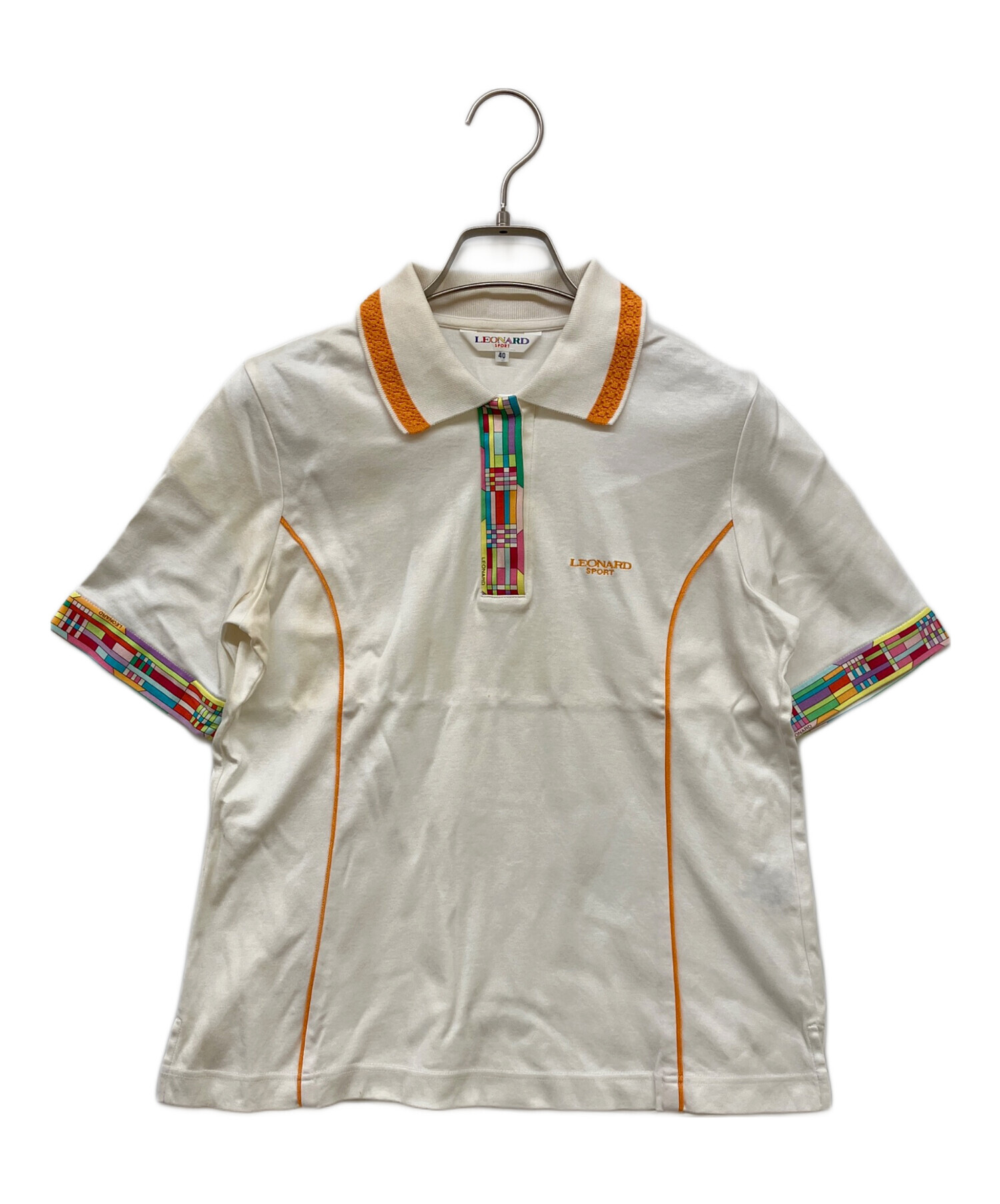 LEONARD SPORT ポロシャツ 40サイズ LEONARD SPORT レオナール ハーフ