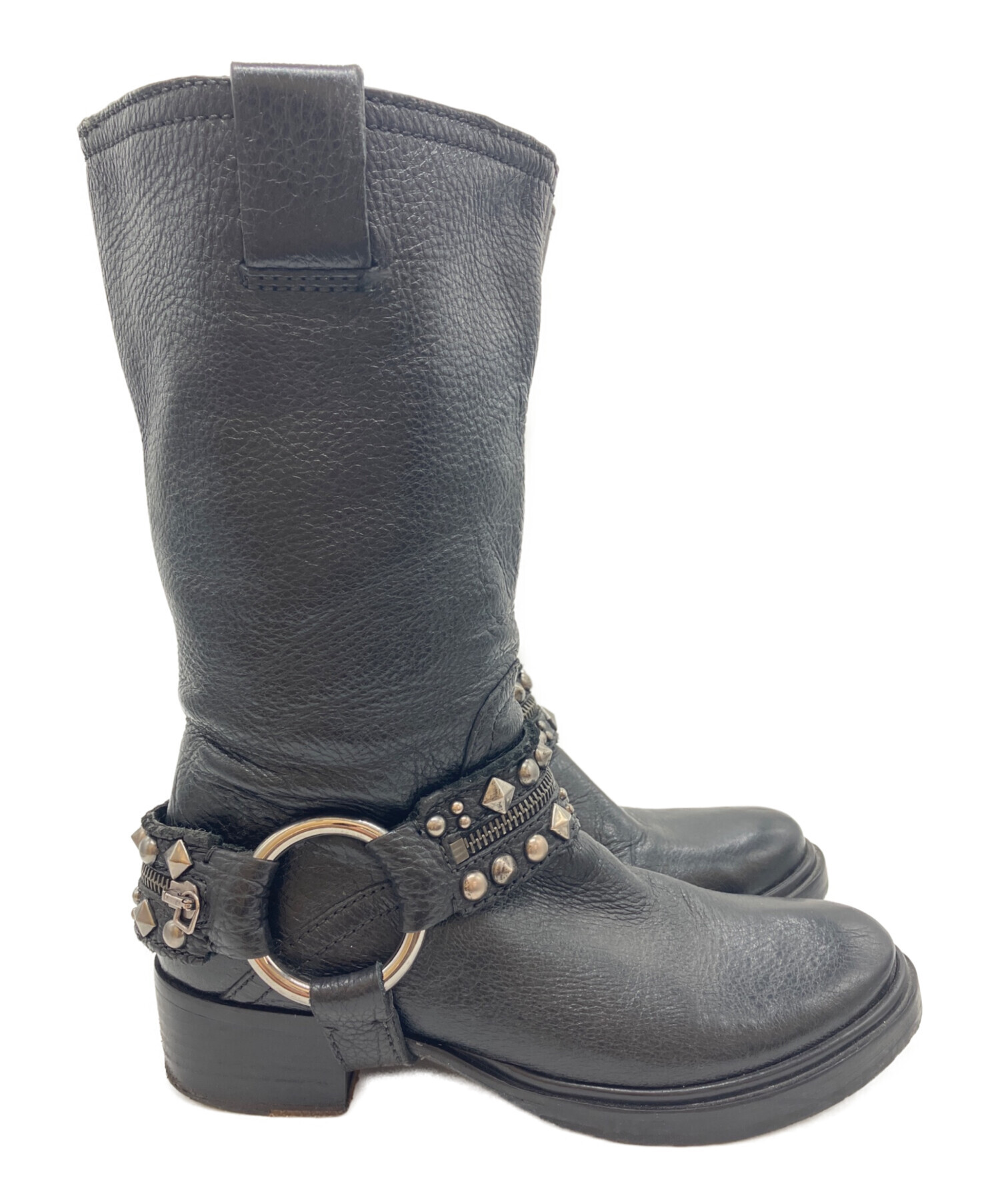 中古・古着通販】MIU MIU (ミュウミュウ) スタッズエンジニアブーツ