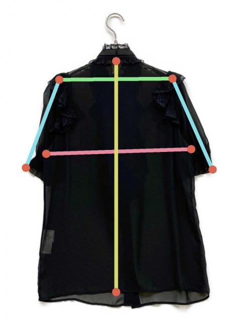 中古・古着通販】Sov. (ソブ) プリーツフリルブラウス ブラック サイズ