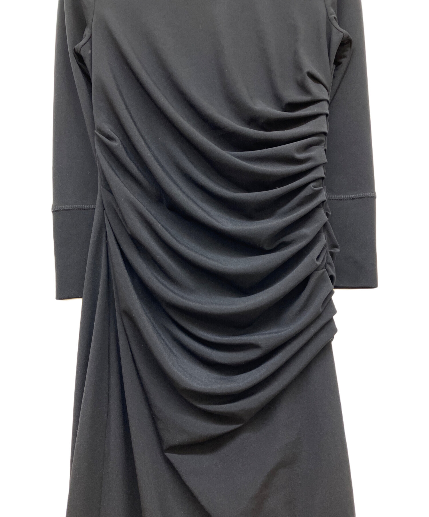 HELMUT LANG ヘルムートラング ワンピース ドレス 黒　本人期 中古・古着通販】HELMUT LANG (ヘルムートラング) ドレープロング