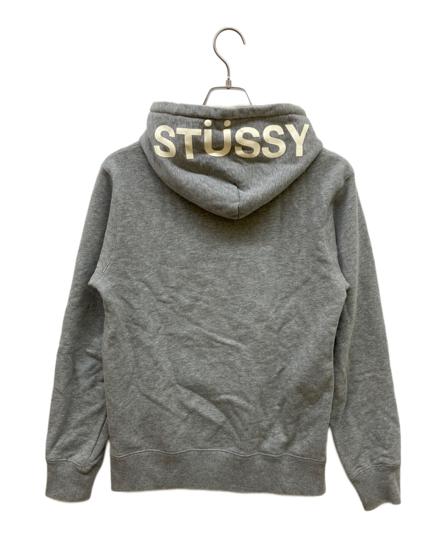 【正規品】stussy グレー パーカー フード付き　old stussy 中古・古着通販】stussy (ステューシー) プルオーバーパーカー グレー