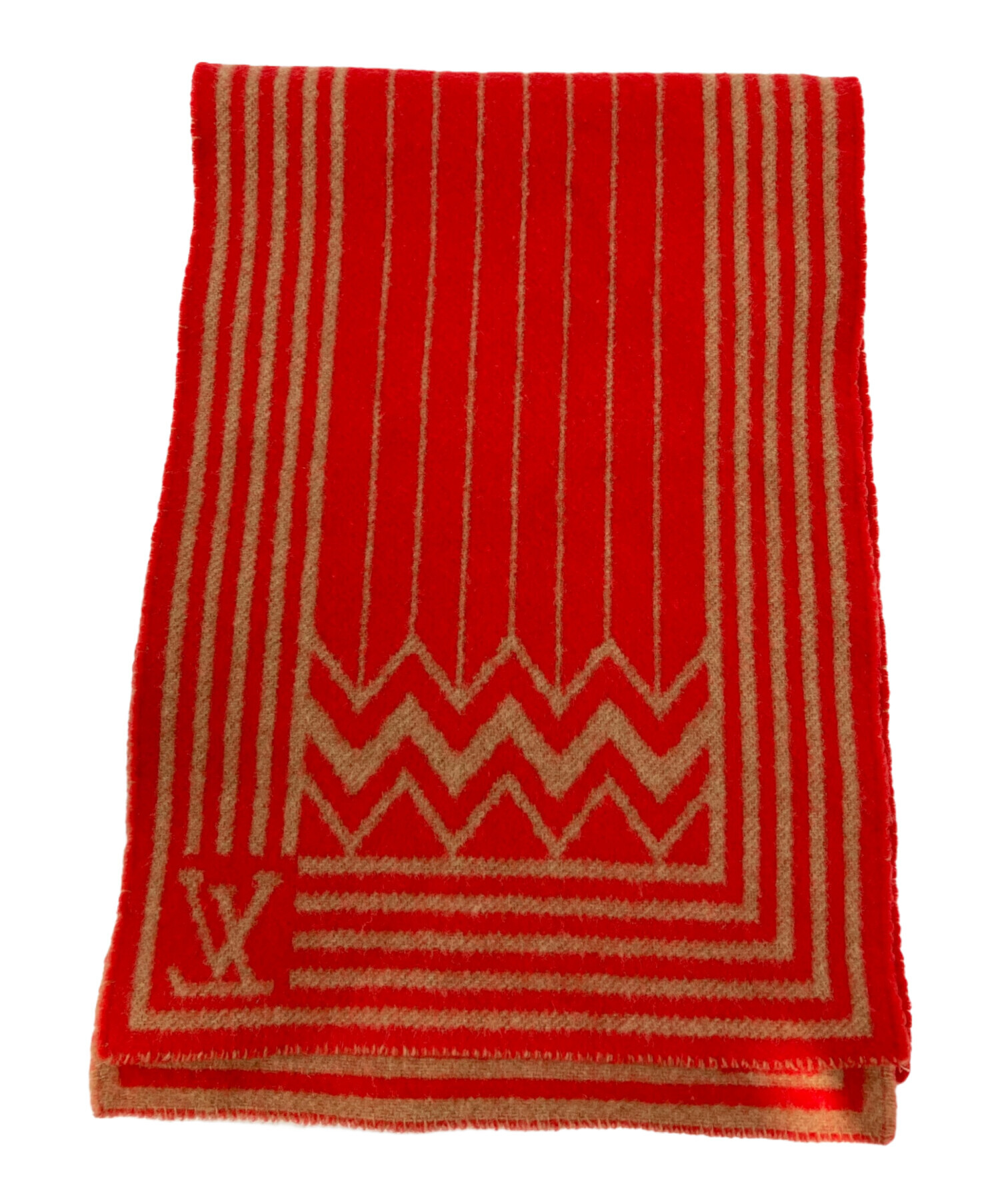 【正規品】　ルイヴィトン マフラー　赤 中古・古着通販】LOUIS VUITTON (ルイ ヴィトン) マフラー レッド