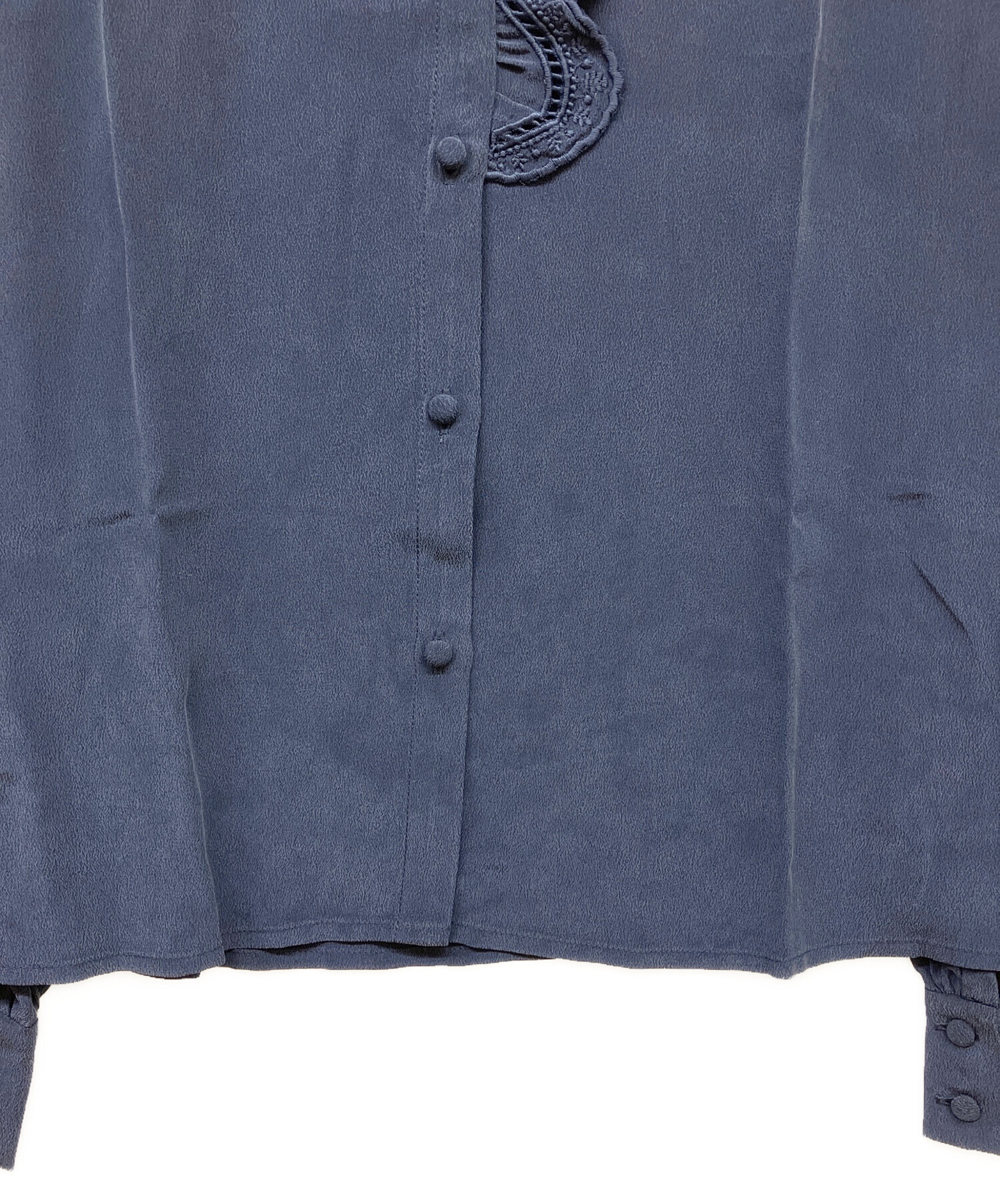 中古・古着通販】SEZANE (セザンヌ) CHLOシルクフリルシャツブラウス