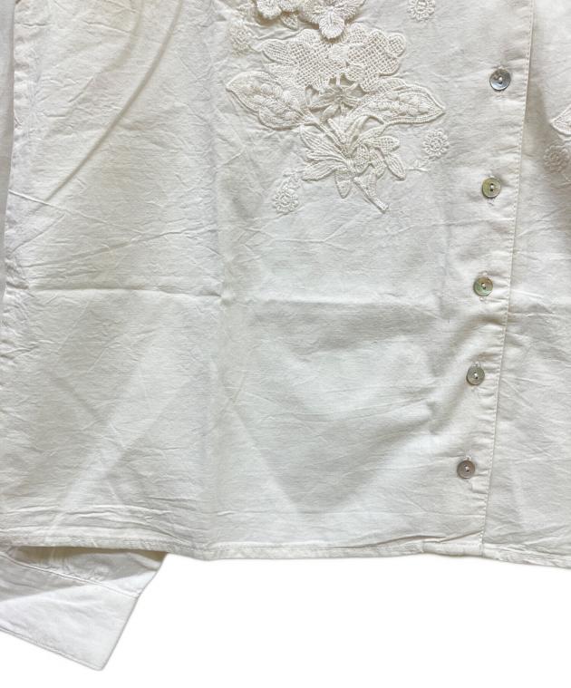 中古・古着通販】rouje paris (ルージュ) 刺繍ブラウス ホワイト 
