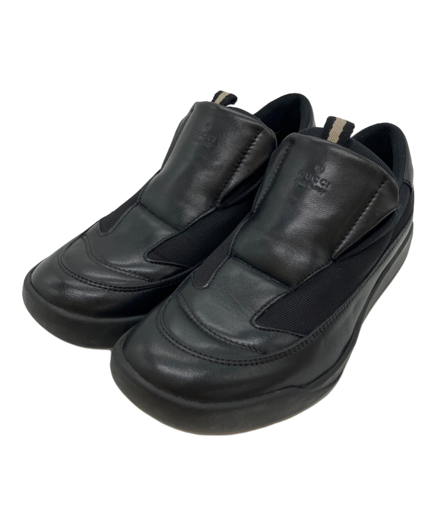 中古・古着通販】GUCCI (グッチ) レザースリッポン ブラック サイズ:35