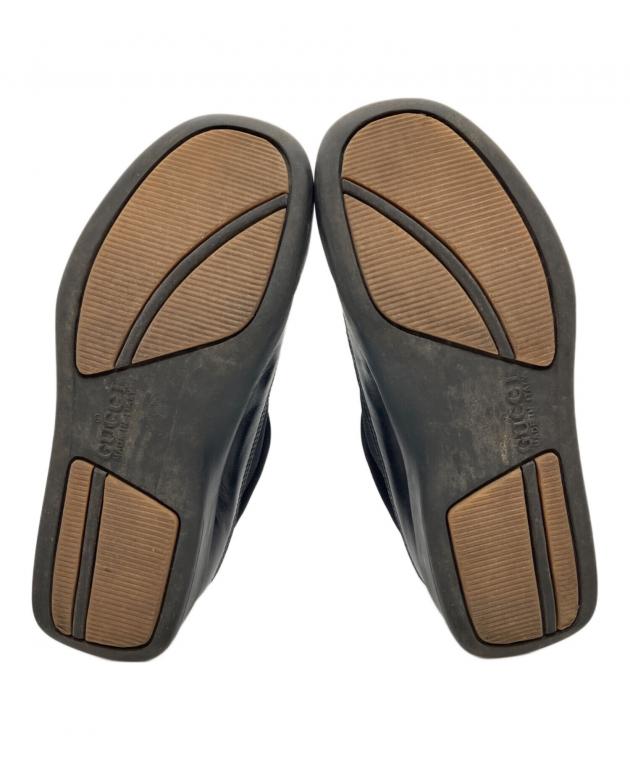 中古・古着通販】GUCCI (グッチ) レザースリッポン ブラック サイズ:35