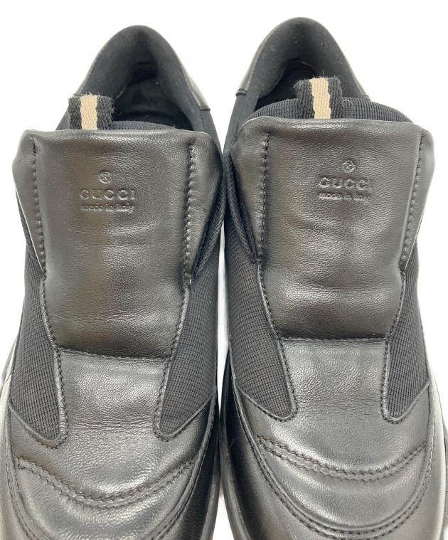 中古・古着通販】GUCCI (グッチ) レザースリッポン ブラック サイズ:35