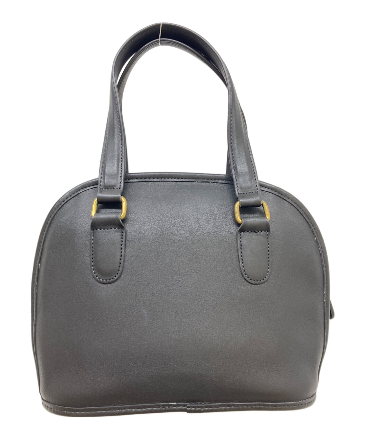 COACH ハンドバッグ ブラック レザー 中古・古着通販】COACH (コーチ) レザーハンドバッグ ブラック