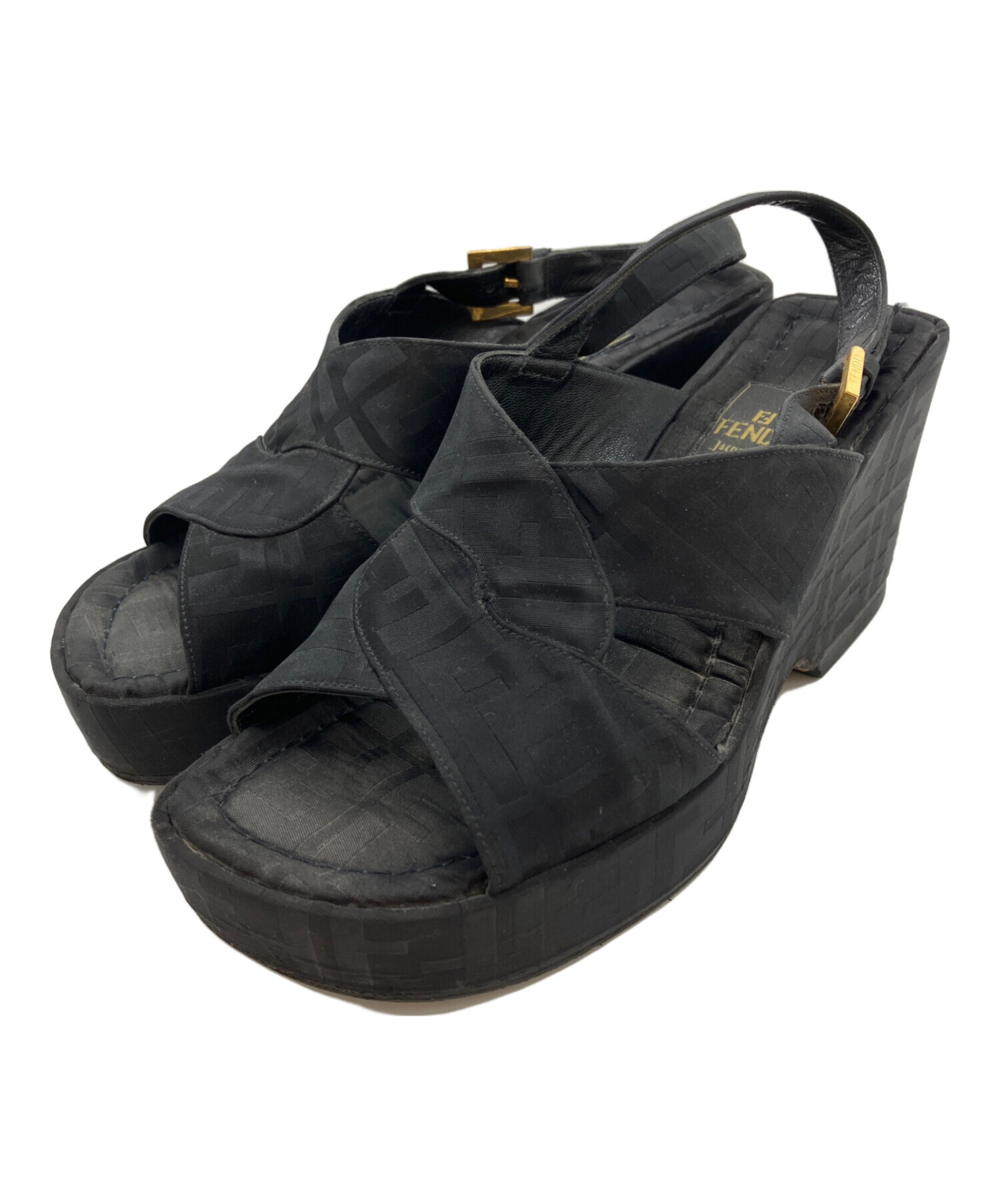中古・古着通販】FENDI (フェンディ) ズッカ柄ウェッジソールサンダル