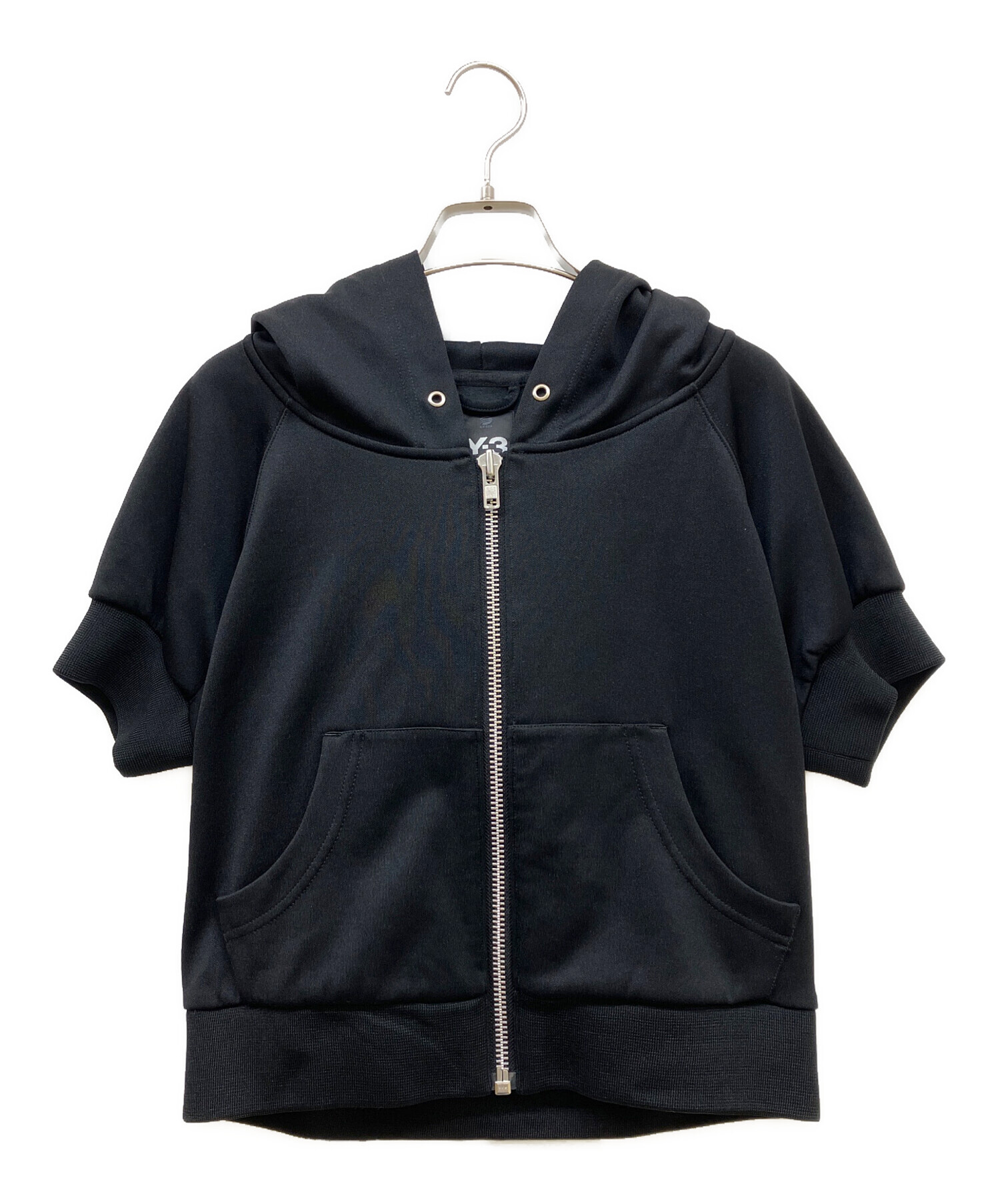 中古・古着通販】Y-3 (ワイスリー) 半袖ジップパーカー ブラック