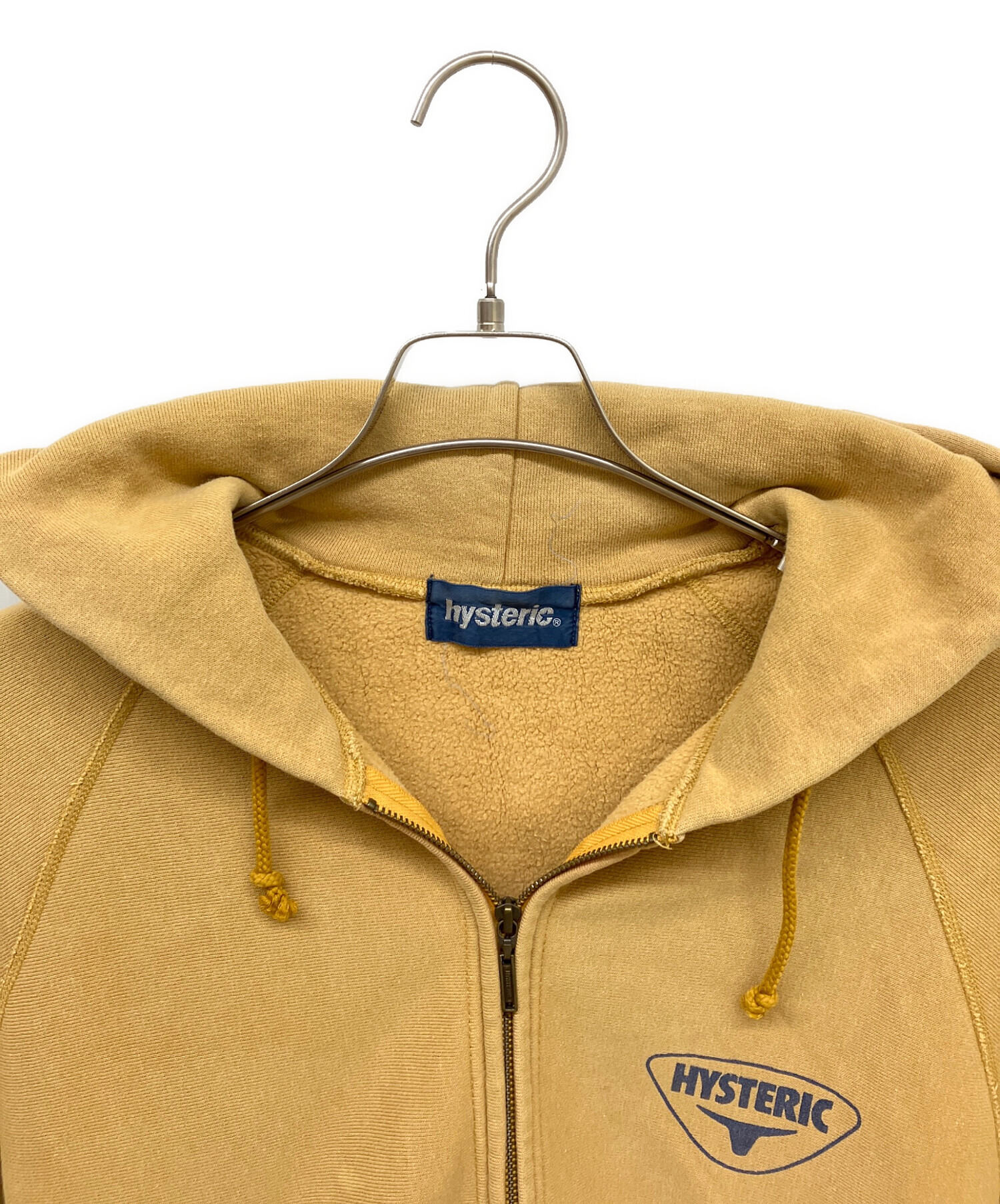 HYSTERIC GLAMOUR ジップアップパーカー フーディー イエロー麻混 中古・古着通販】Hysteric Glamour (ヒステリックグラマー) ジップ