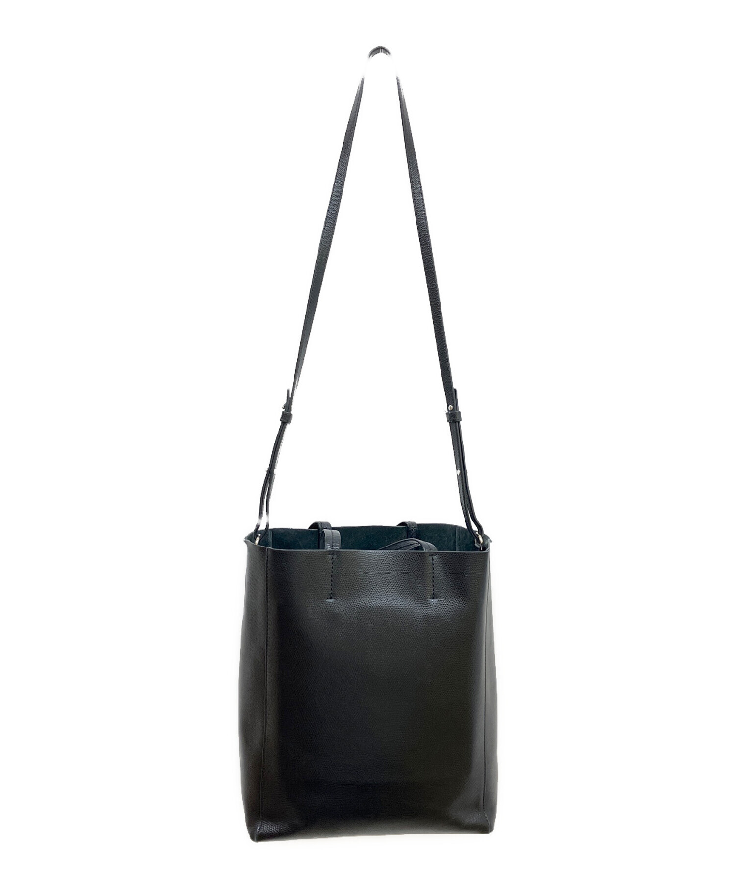 CELINE レザー 2WAY ハンドバッグブラック リユース 中古・古着通販】CELINE (セリーヌ) バーティカルカバスモールレザー