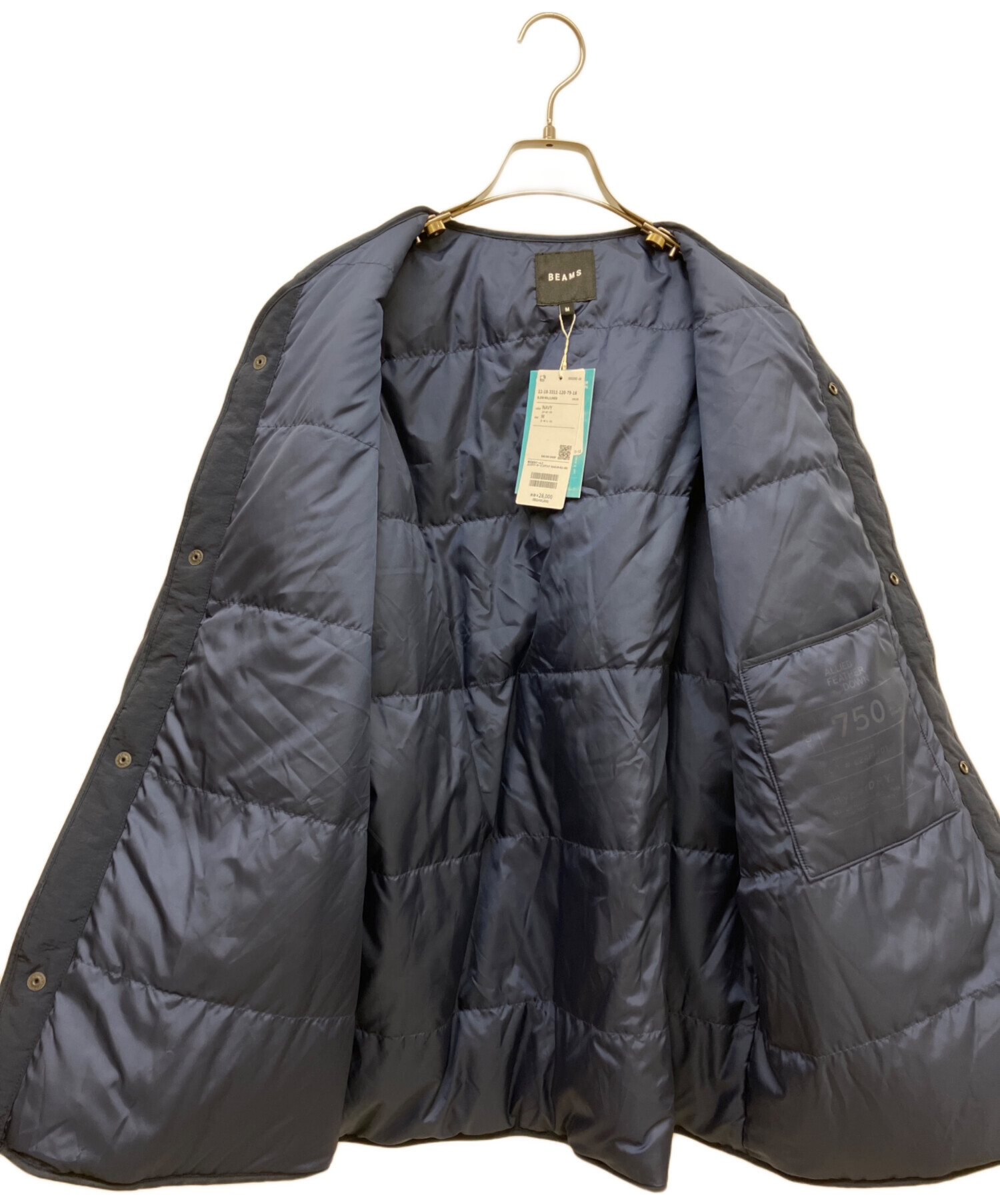BEAMSワイドフィットダウンミリタリーライナー ジャケット　sizeM 未使用 中古・古着通販】BEAMS (ビームス) ワイドフィット ダウン ミリタリー