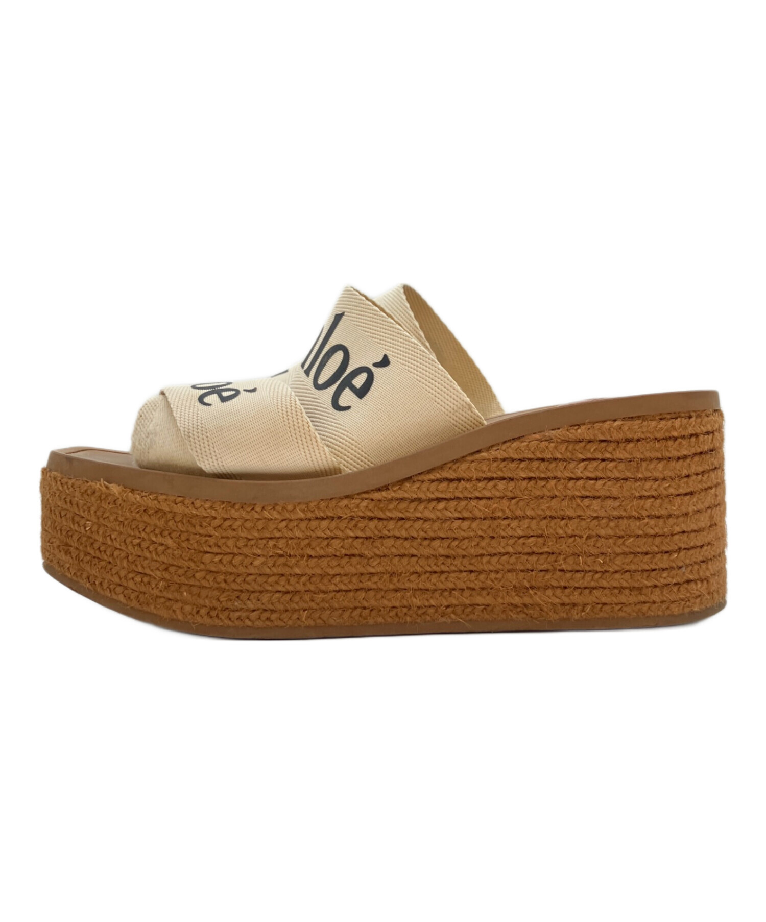 Chloé WOODY ウェッジエスパドリーユ サンダル 中古・古着通販】Chloe (クロエ) WOODYウェッジエスパドリーユ