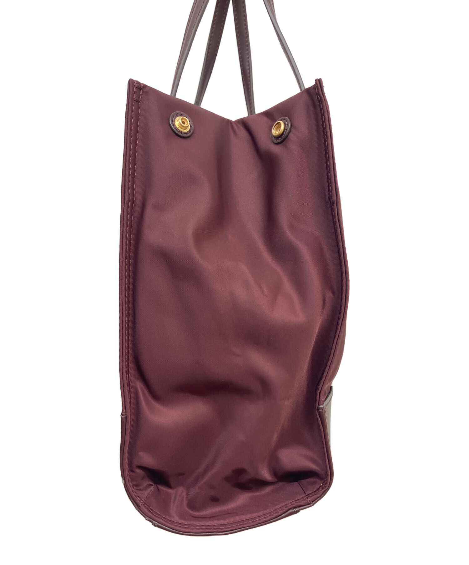 Tory Burch ナイロン トートバッグ ボルドー 中古・古着通販】TORY BURCH (トリーバーチ) エラナイロントートバッグ