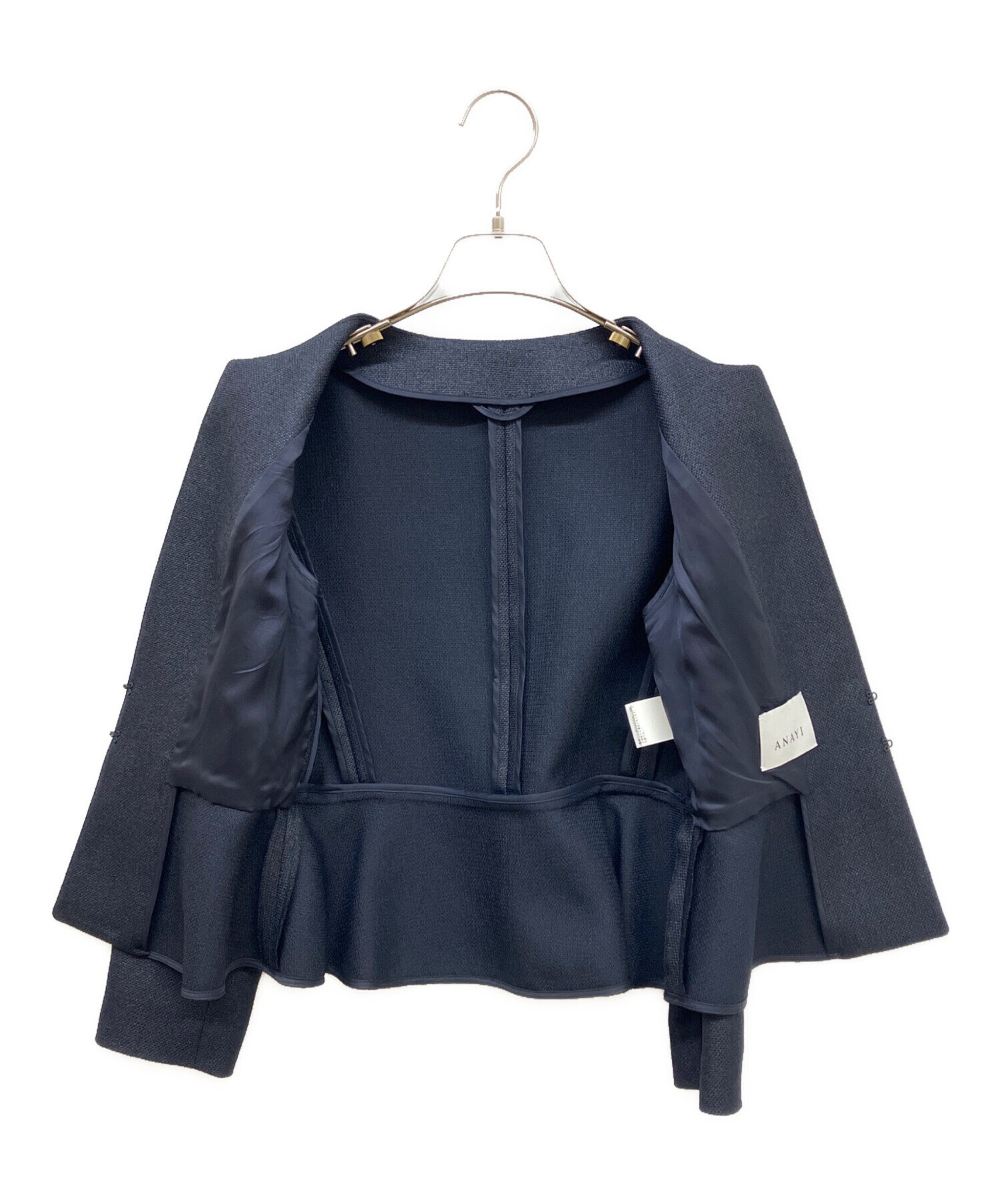 中古・古着通販】ANAYI (アナイ) ノーカラージャケット ネイビー