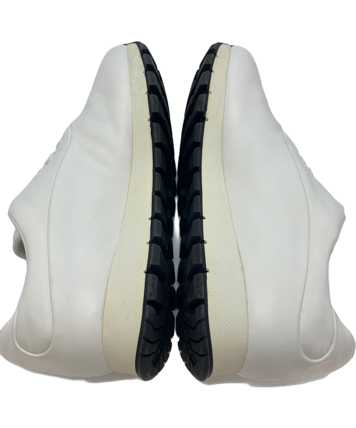 PRADA ホワイト レザー スニーカー　37.5 中古・古着通販】PRADA (プラダ) レザースニーカー ホワイト サイズ:36