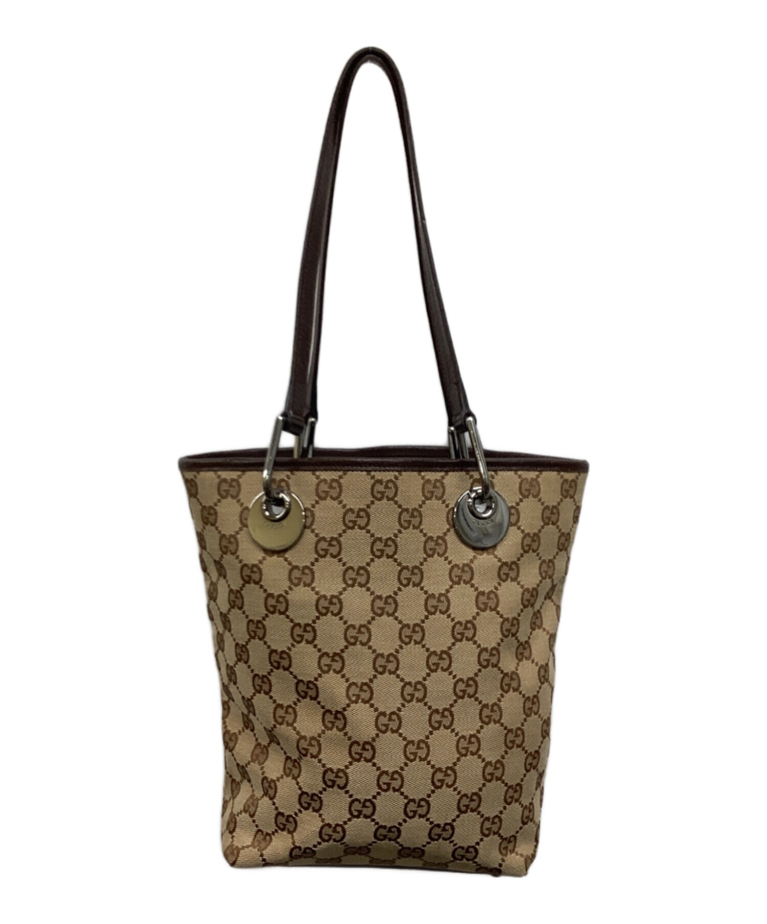 中古・古着通販】GUCCI (グッチ) GGキャンバストートバッグ ベージュ