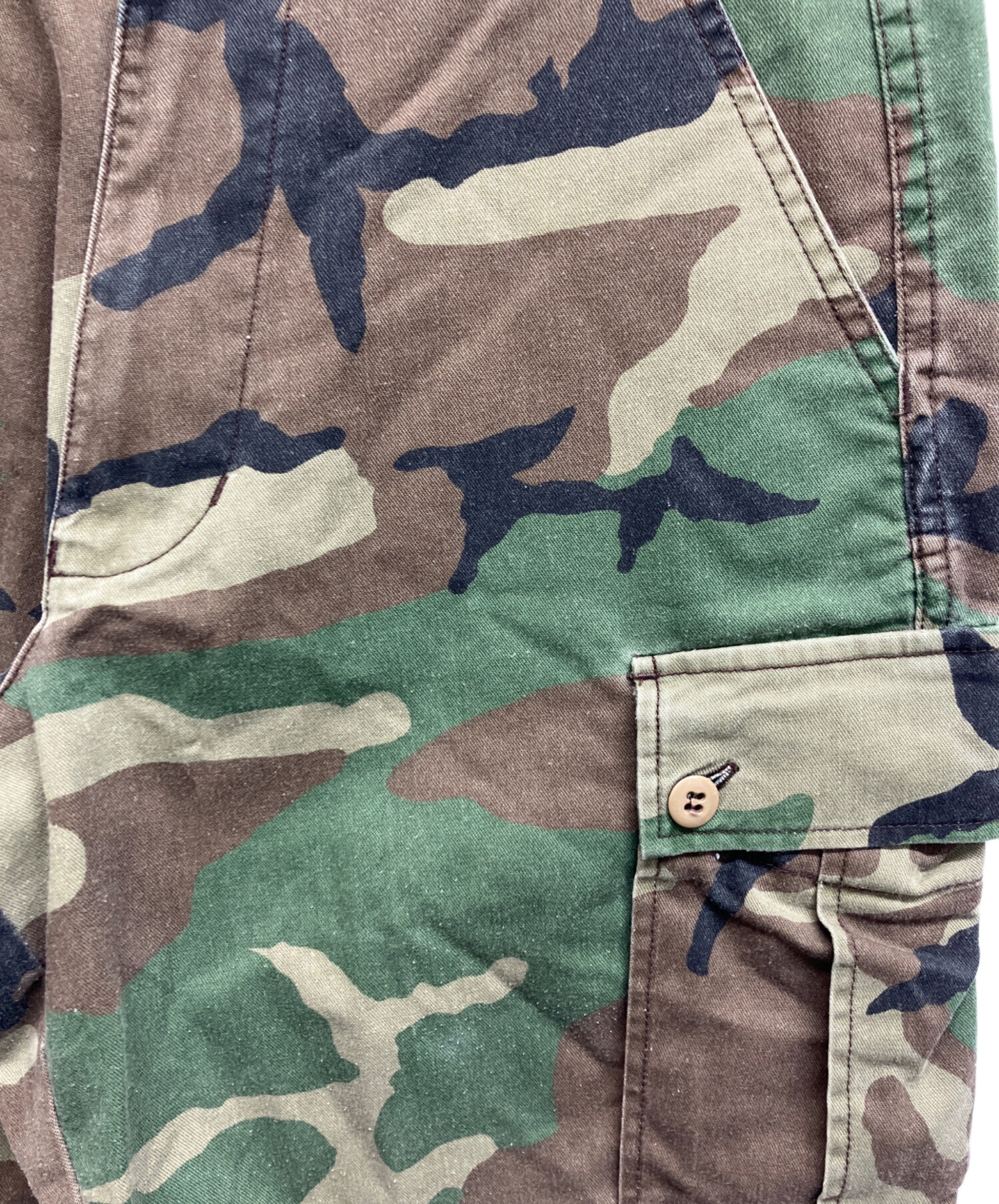 中古・古着通販】stussy (ステューシー) カモ柄ハーフパンツ オリーブ