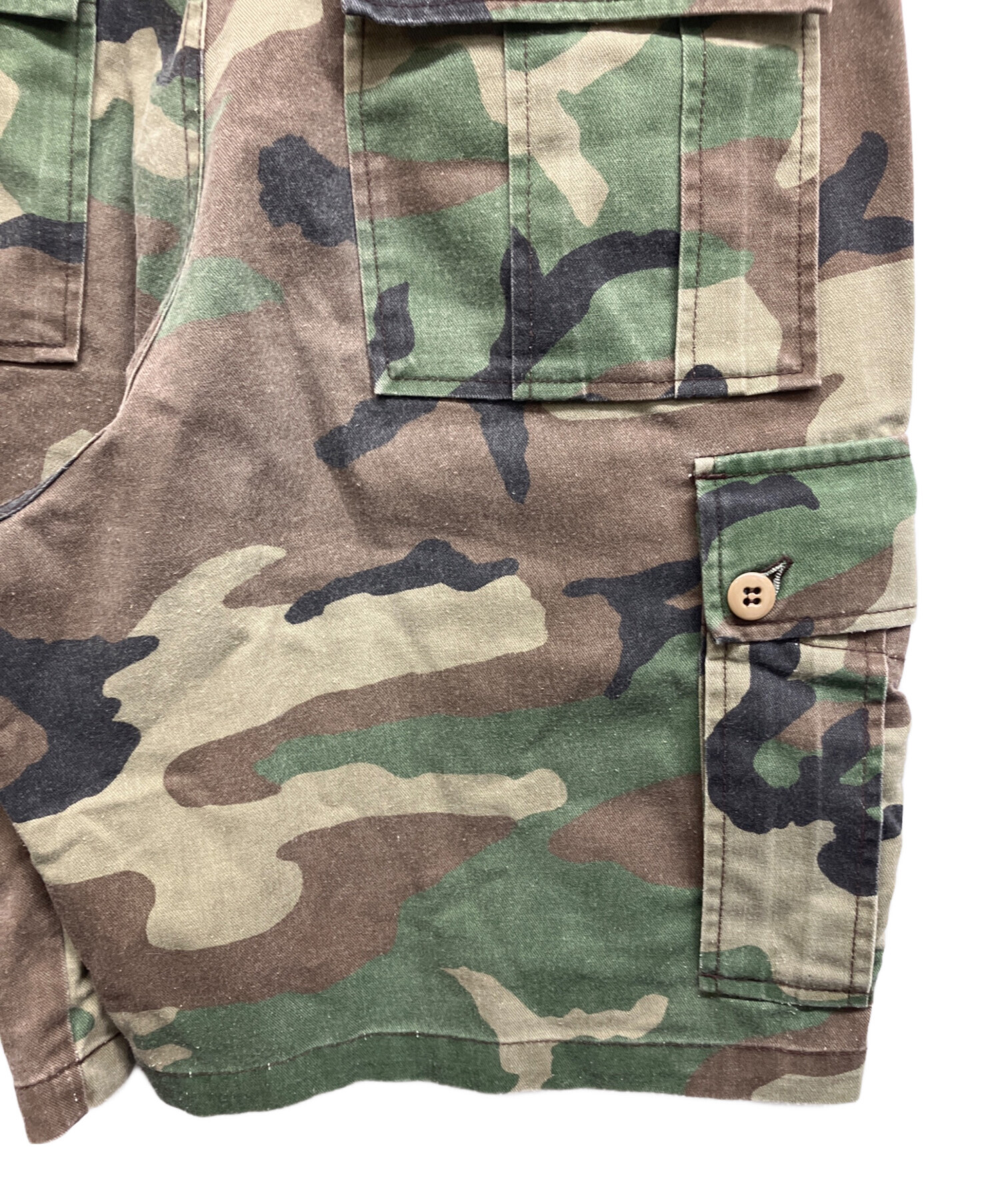 中古・古着通販】stussy (ステューシー) カモ柄ハーフパンツ オリーブ
