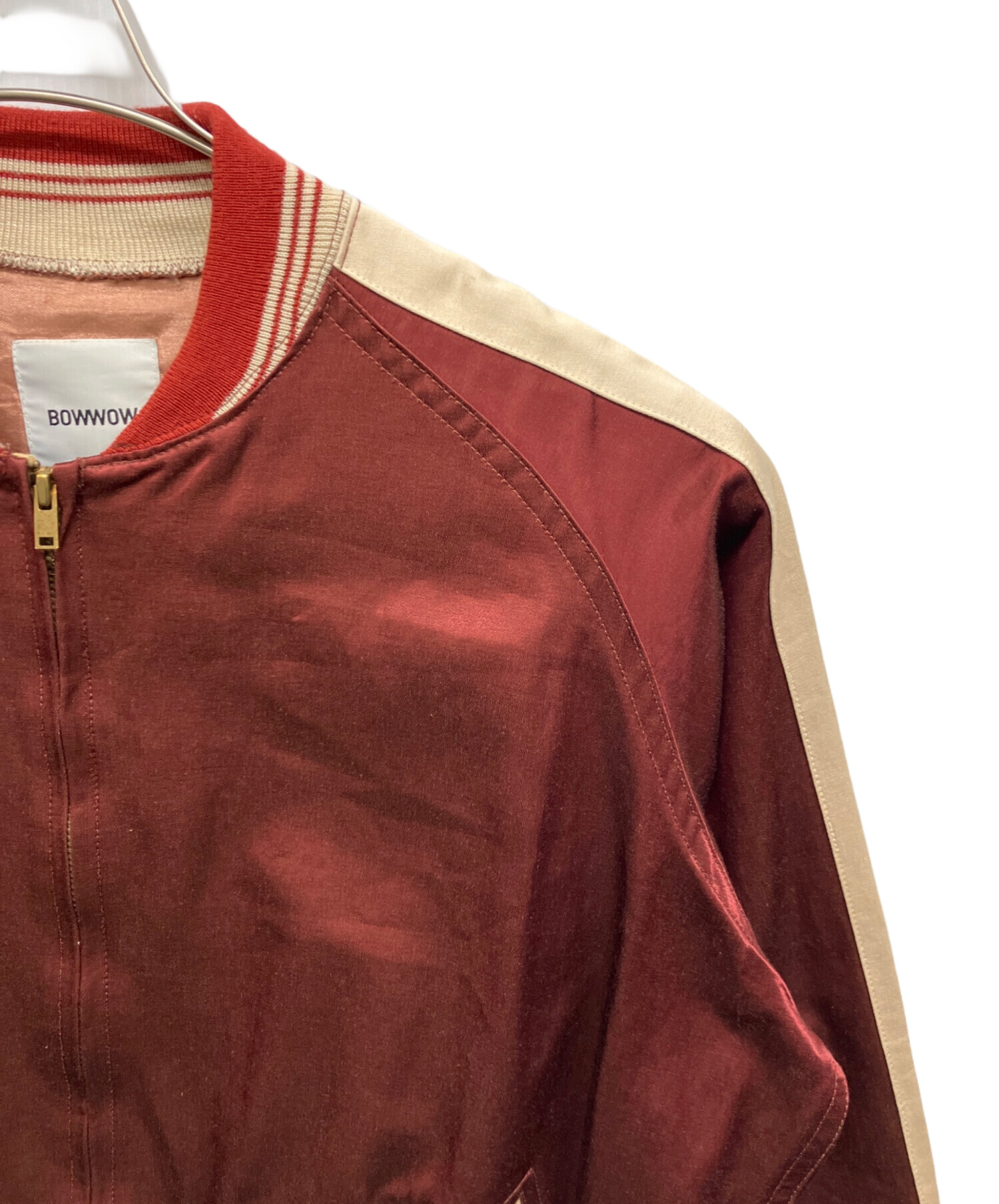 中古・古着通販】BOWWOW (バウワウ) SATIN SPORTS JACKET レッド
