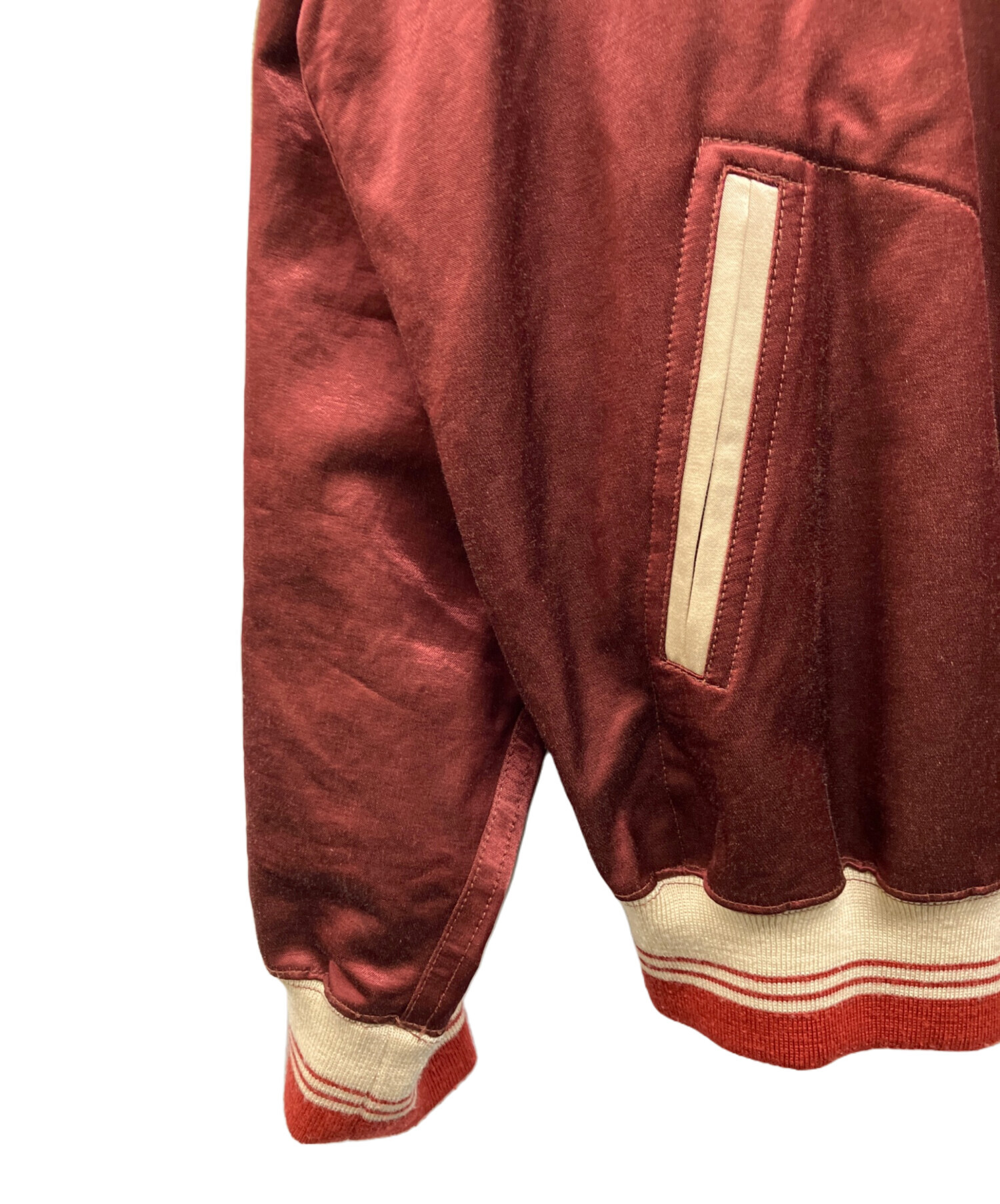 中古・古着通販】BOWWOW (バウワウ) SATIN SPORTS JACKET レッド