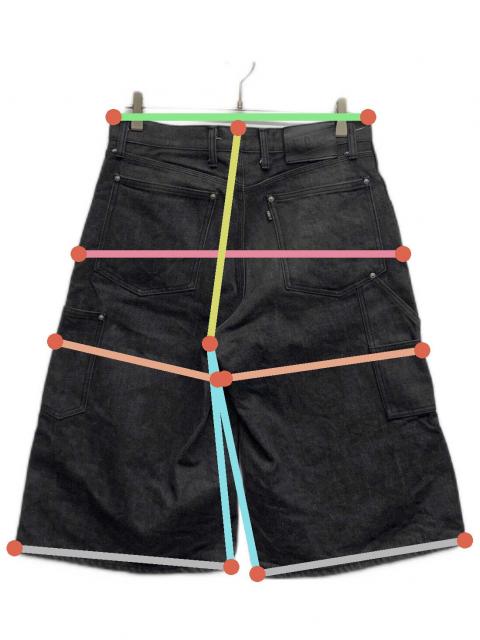 中古・古着通販】geeks (ギークス) DENIM DOWBLE KNEE HALF PANTS