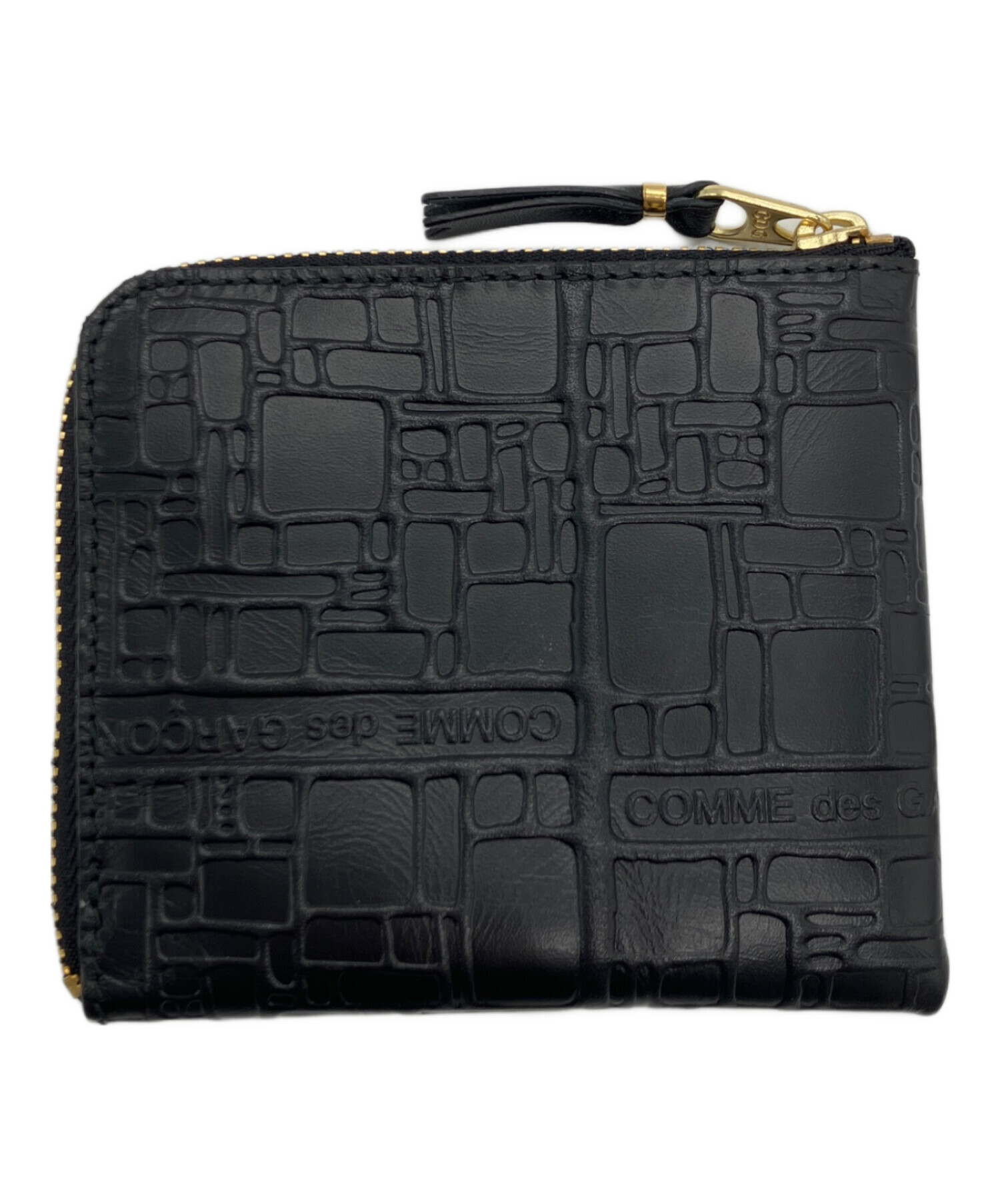 【未使用】Comme Des Garçons 黒 レザーウォレット 中古・古着通販】COMME des GARCONS (コムデギャルソン) 型押しジップ