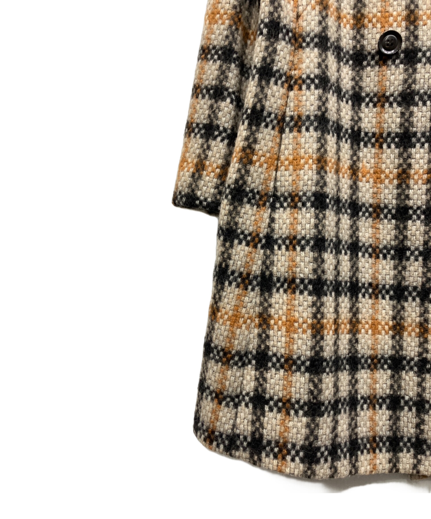 美品!!DAKS ダックス　フォックス ダウンコート ハウスチェック　Aライン 英「ダックス」のアイコン“ハウスチェック”が50周年 打ち出しを強化