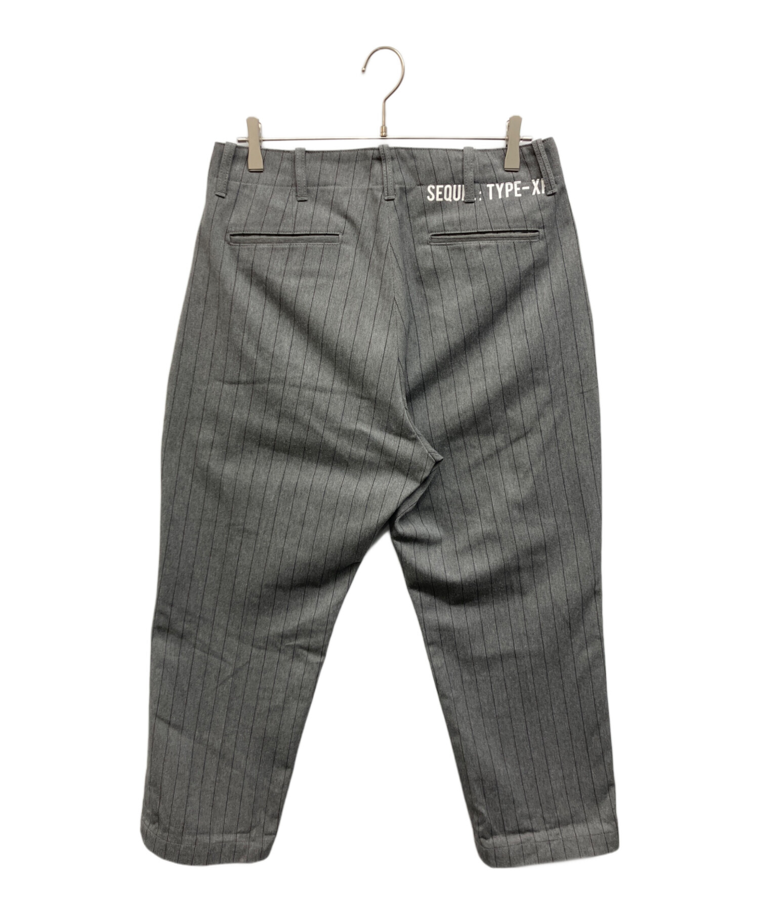 中古・古着通販】SEQUEL (シークエル) ストライプチノパンツ グレー