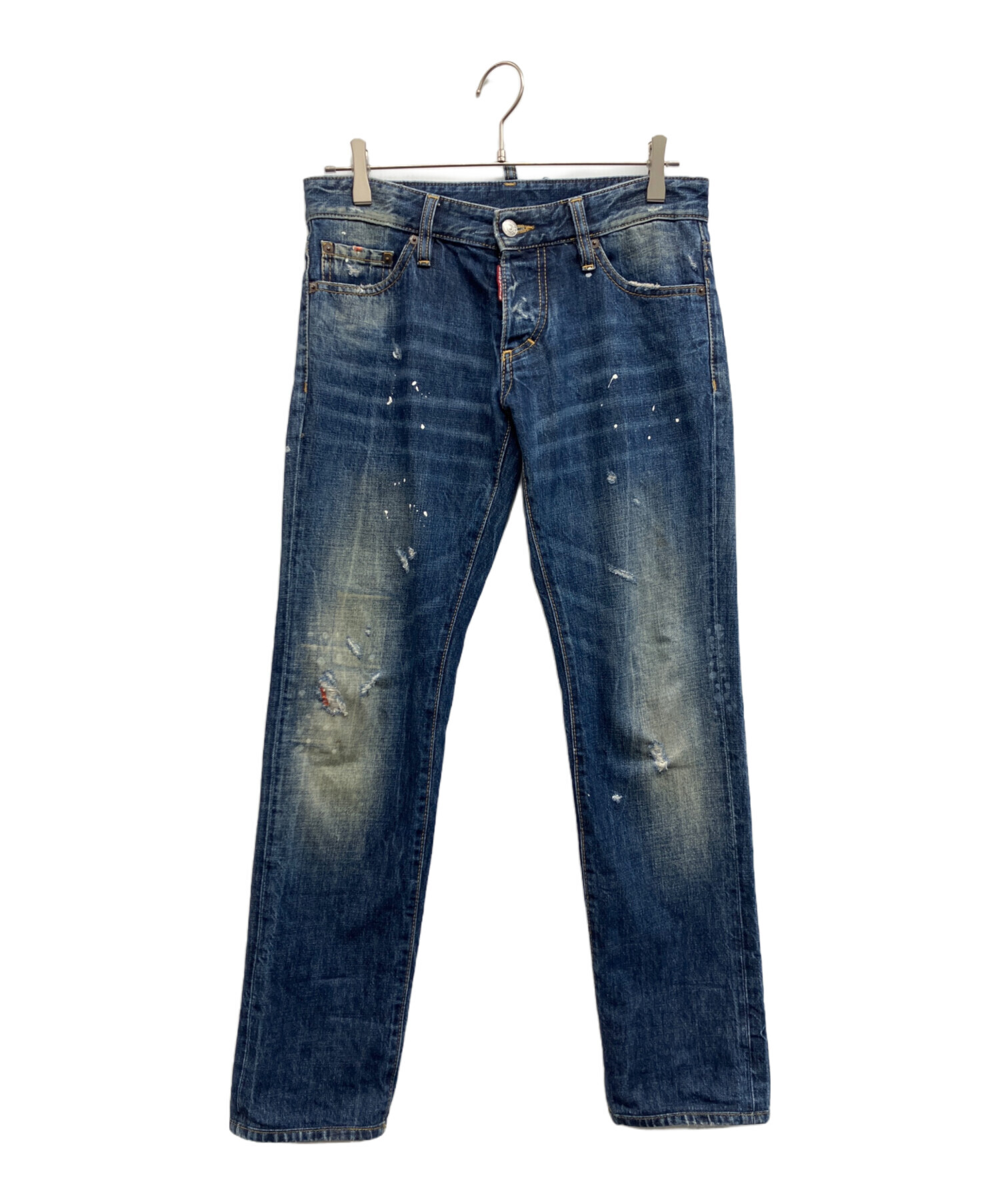 ディースクエアード デニムジャケット ペンキ加工 Dsquared2 - DARK GRAFFITI WASH DENIM JACKET ペイント デニム