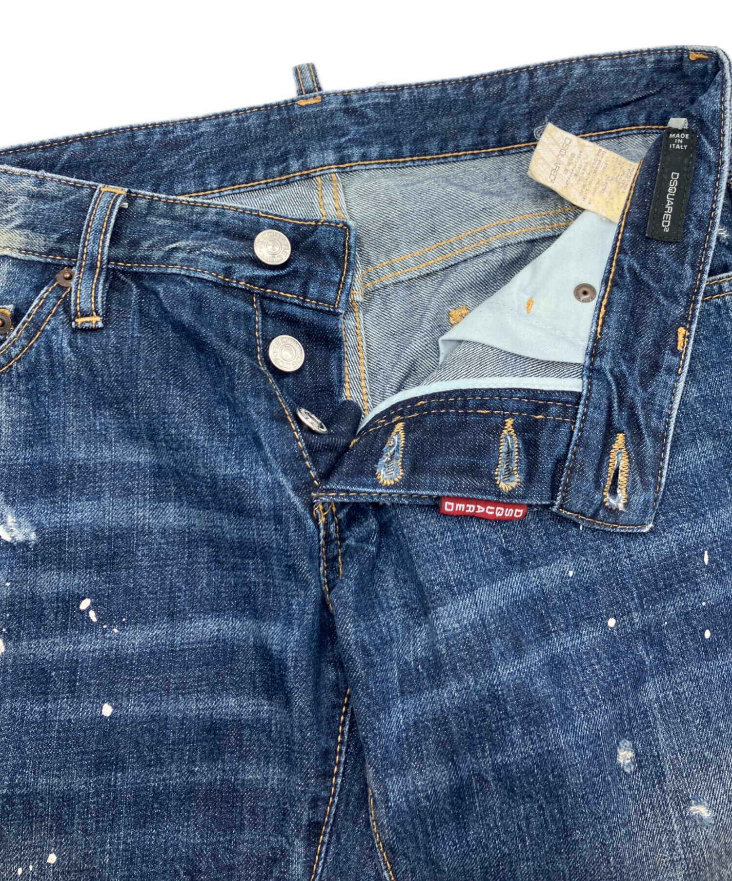 希少！！DSQUAED2ペイント加工デニムサイズ44 中古・古着通販】DSQUARED2 (ディースクエアード) ペイントダメージ