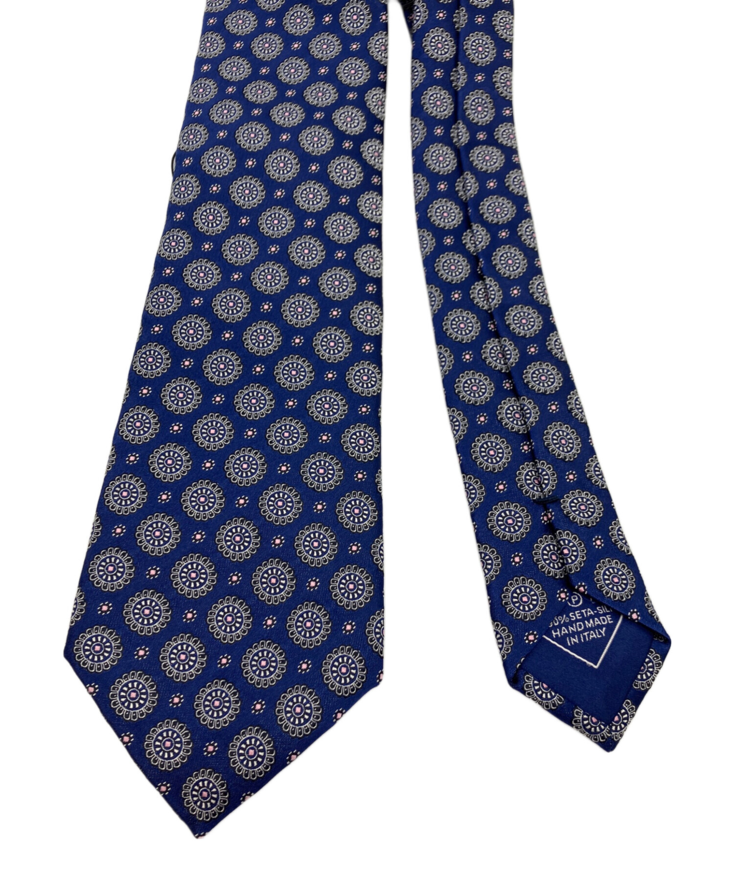 中古・古着通販】BRIONI (ブリオーニ) シルク総柄ネクタイ ブルー