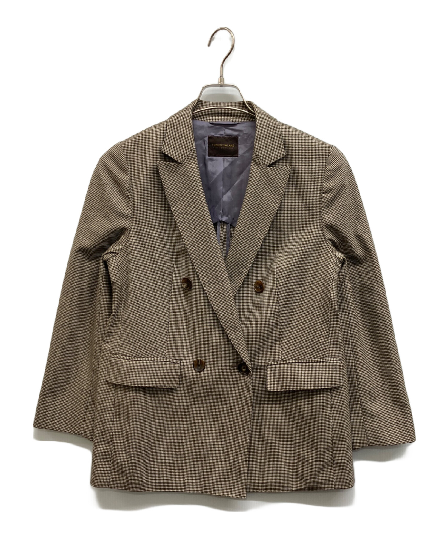 未使用 トゥモローランドコレクション ダブルブレストジャケット ブラウン 36 中古・古着通販】TOMORROW LAND collection (トゥモローランド