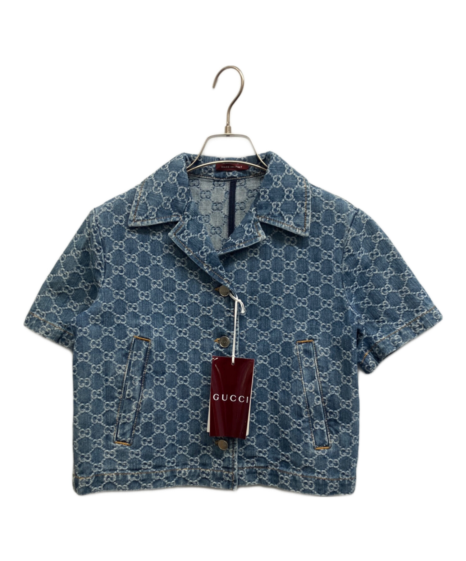 中古・古着通販】GUCCI (グッチ) GGジャガードデニムシャツ インディゴ
