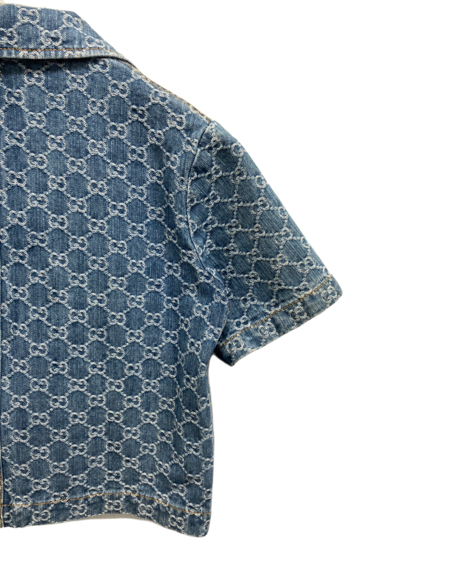 中古・古着通販】GUCCI (グッチ) GGジャガードデニムシャツ インディゴ