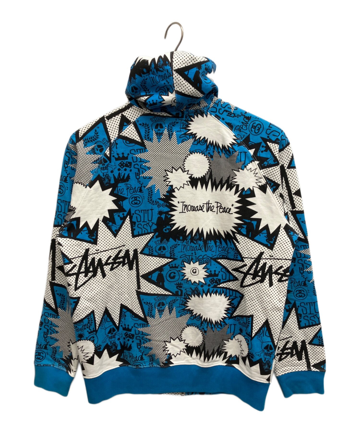 STUSSY(スチューシー)ポップバブル柄パーカー STUSSY Pop Shout ポップバブル ジップアップパーカー Mサイズ - メルカリ