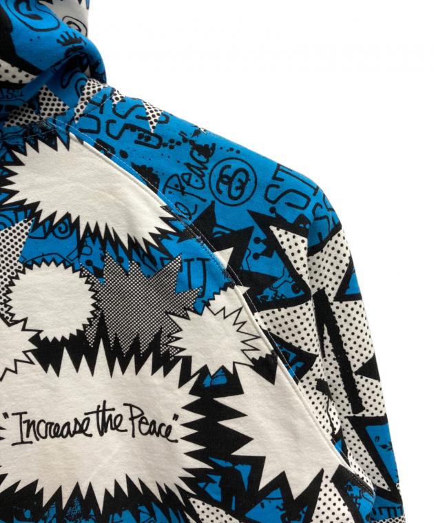 中古・古着通販】stussy (ステューシー) 総柄ジップパーカー ブルー