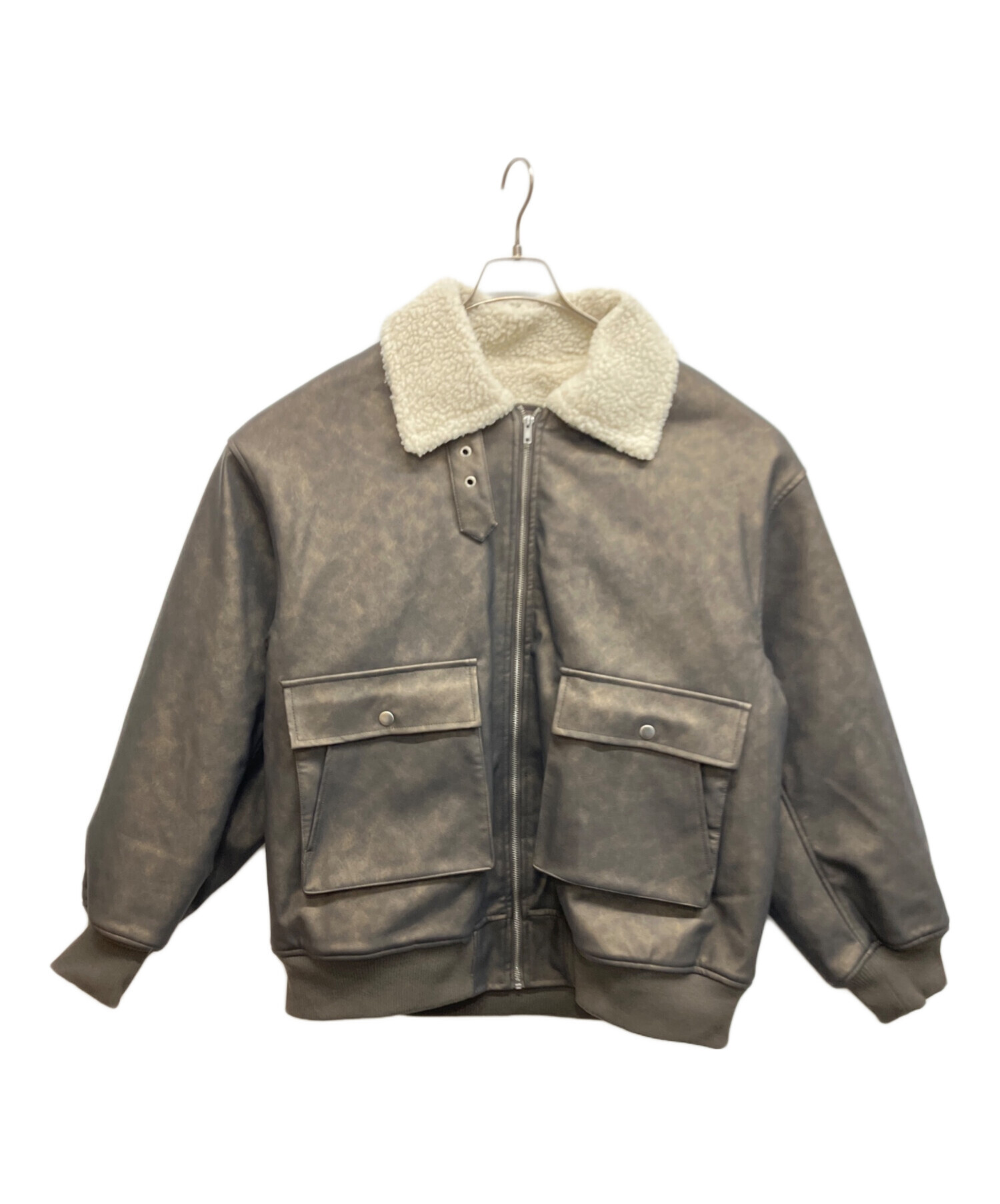 中古・古着通販】SEDACLE (セダクル) フェイクレザーブルゾン ブラウン